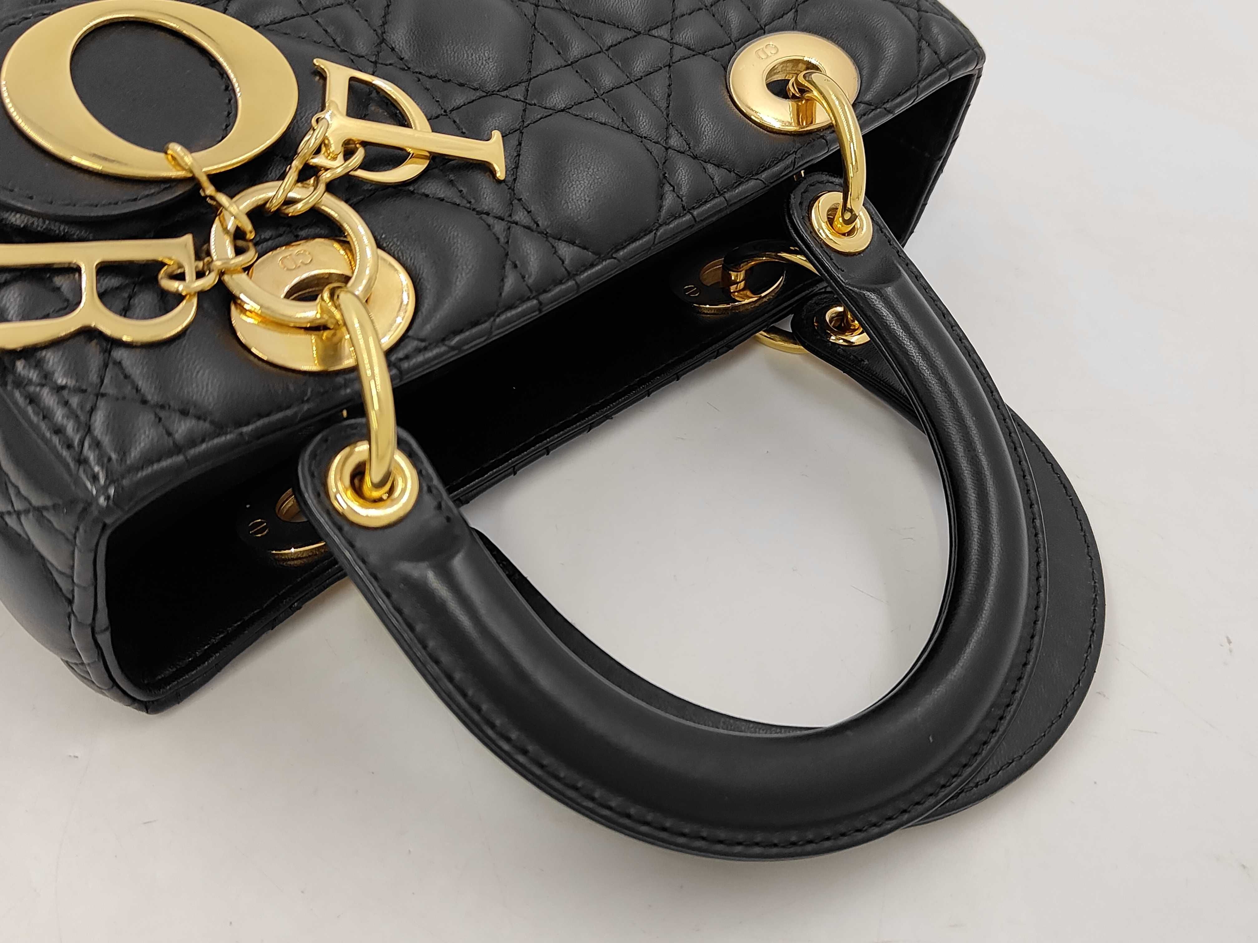 Lady Dior Lambskin Black GP Handbag — view 3