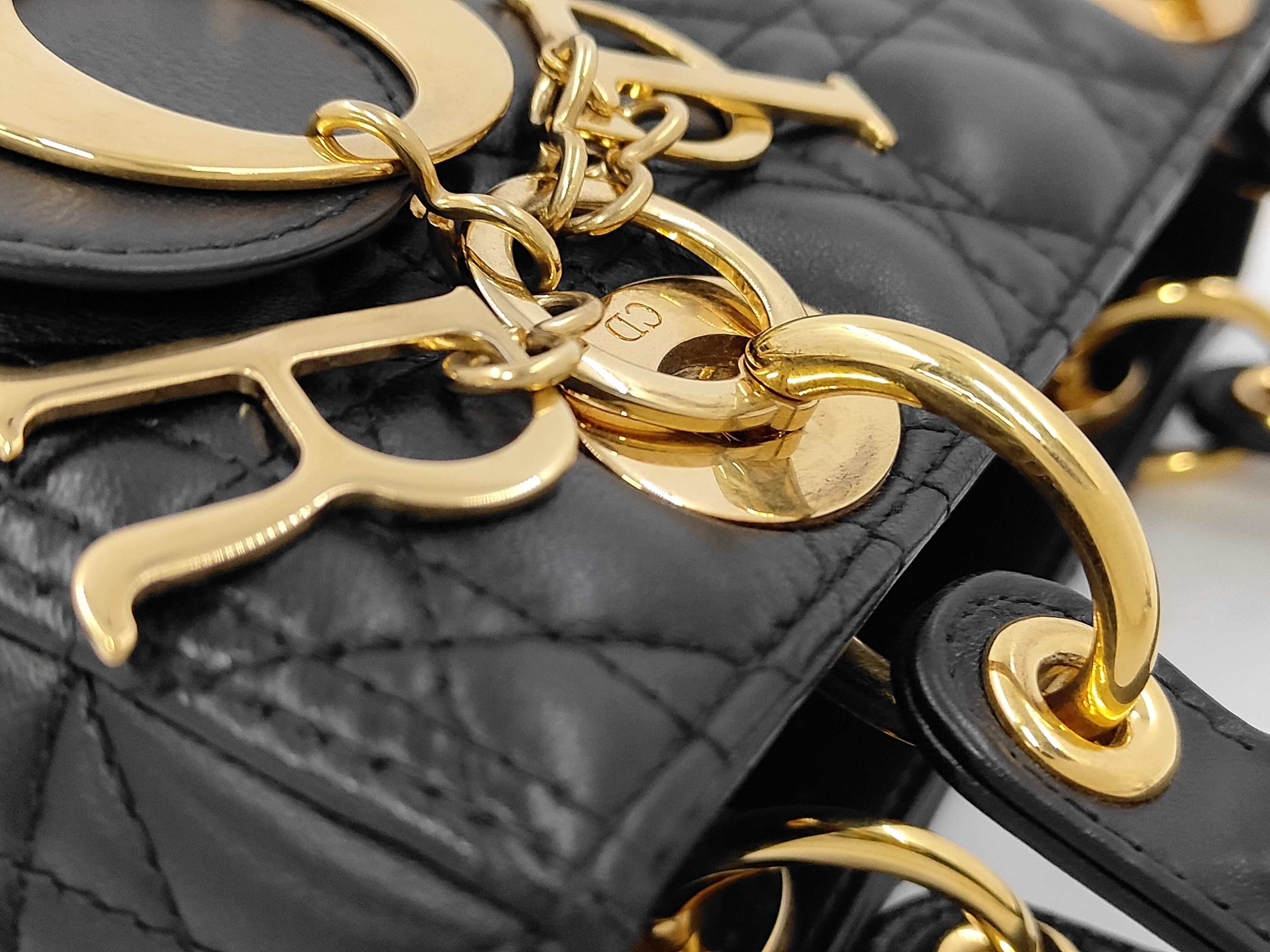 Lady Dior Lambskin Black GP Handbag — view 5