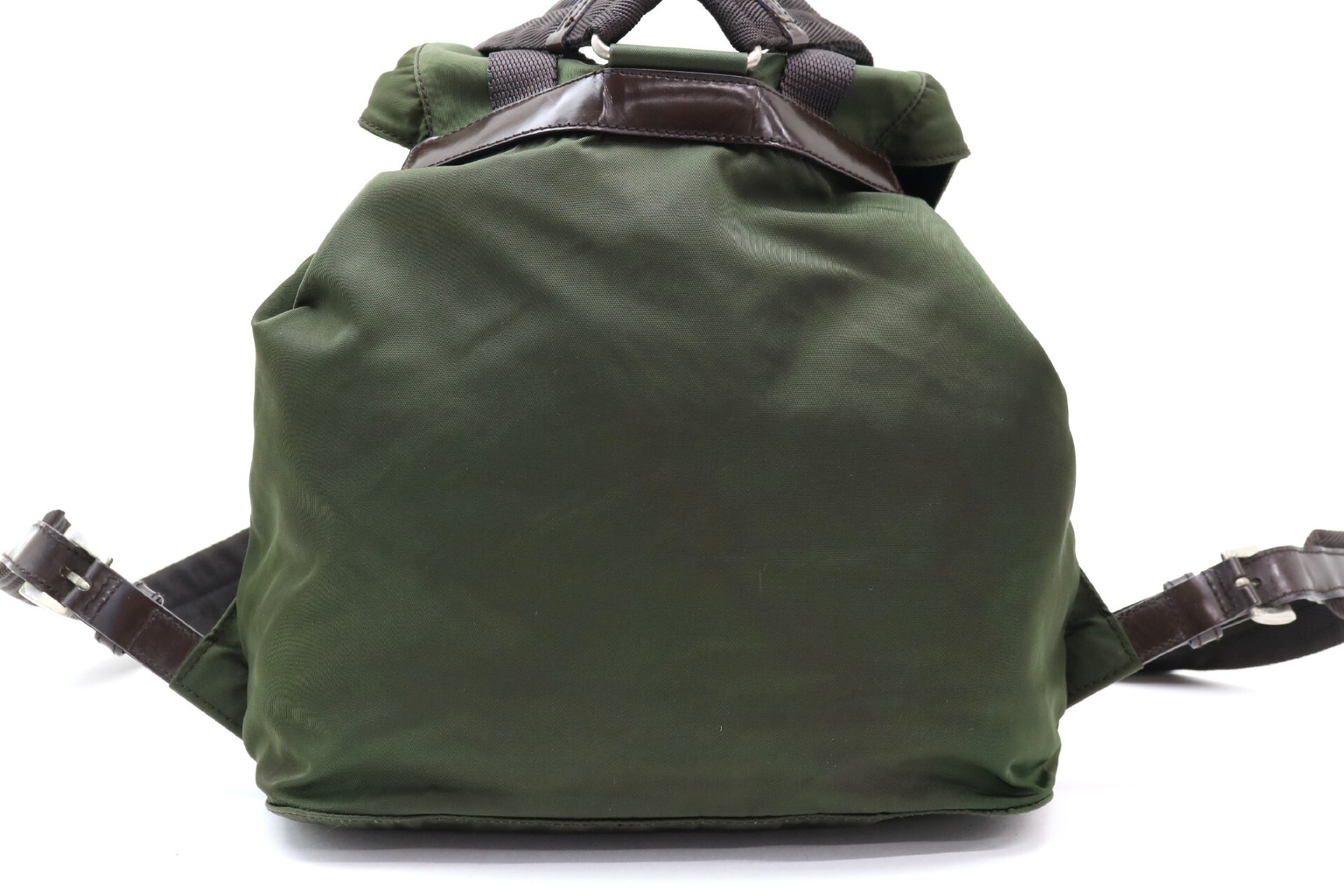 Triangle Logo Nylon Leather Backpack — view 2