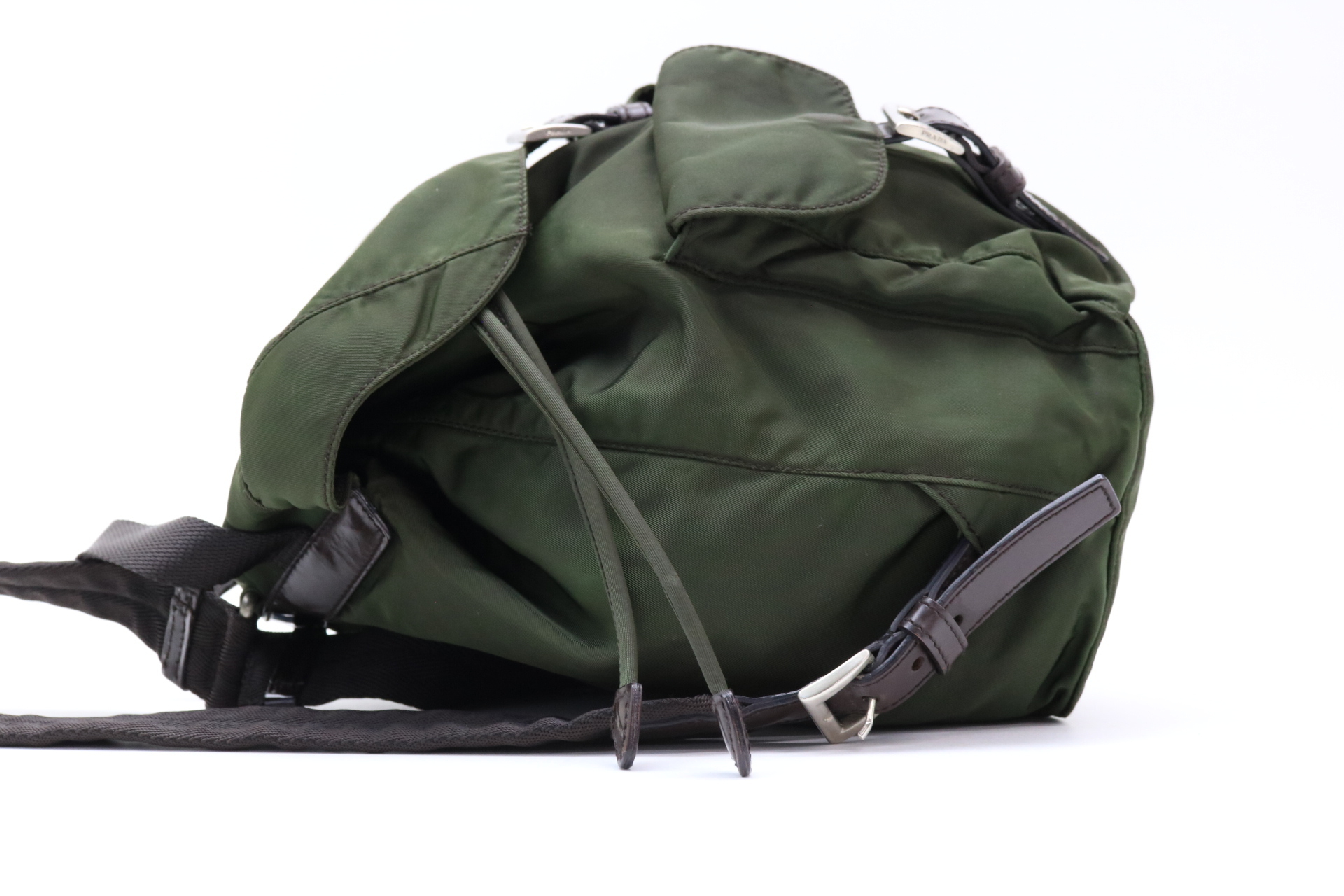 Triangle Logo Nylon Leather Backpack — view 3
