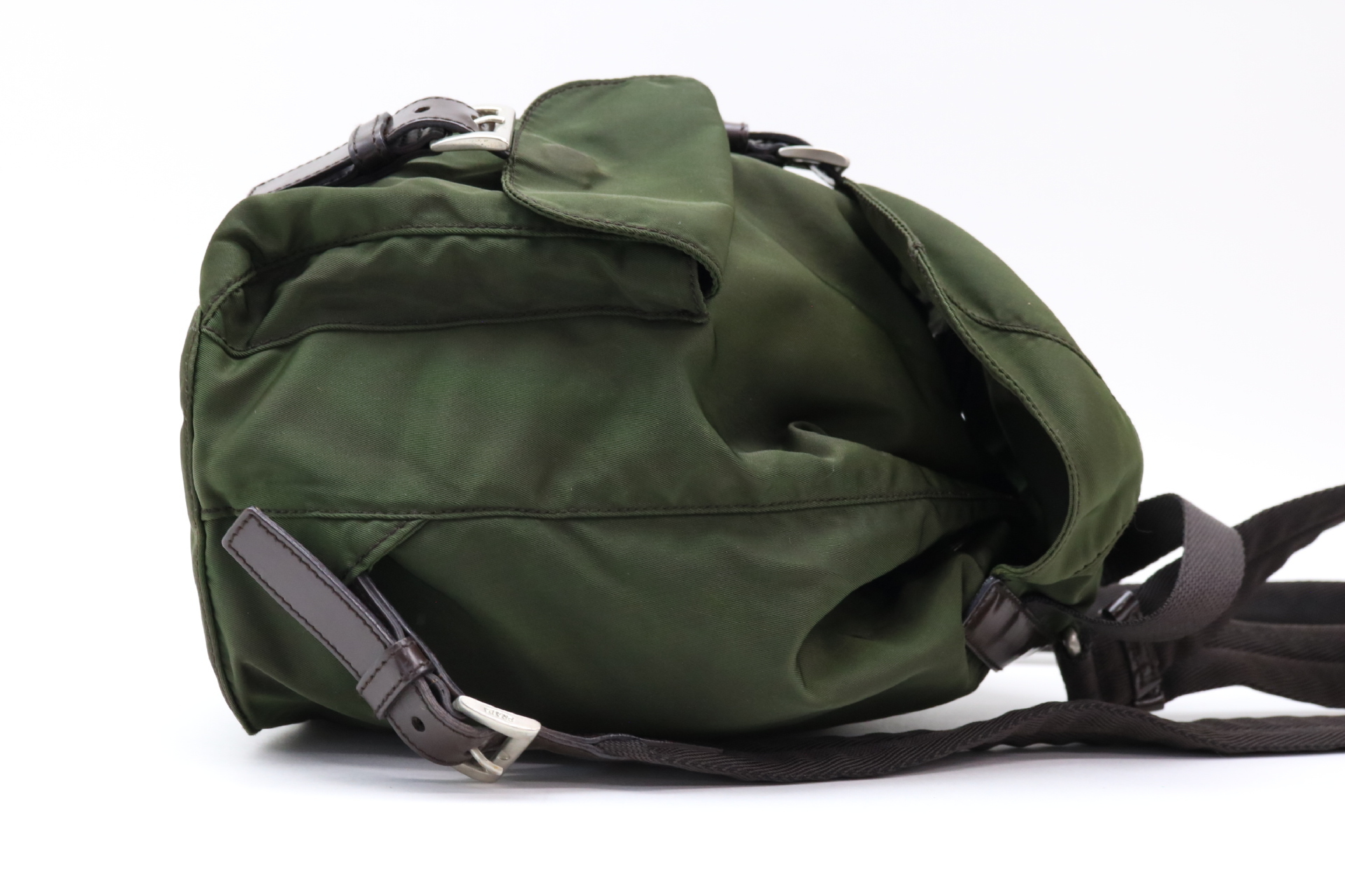 Triangle Logo Nylon Leather Backpack — view 4