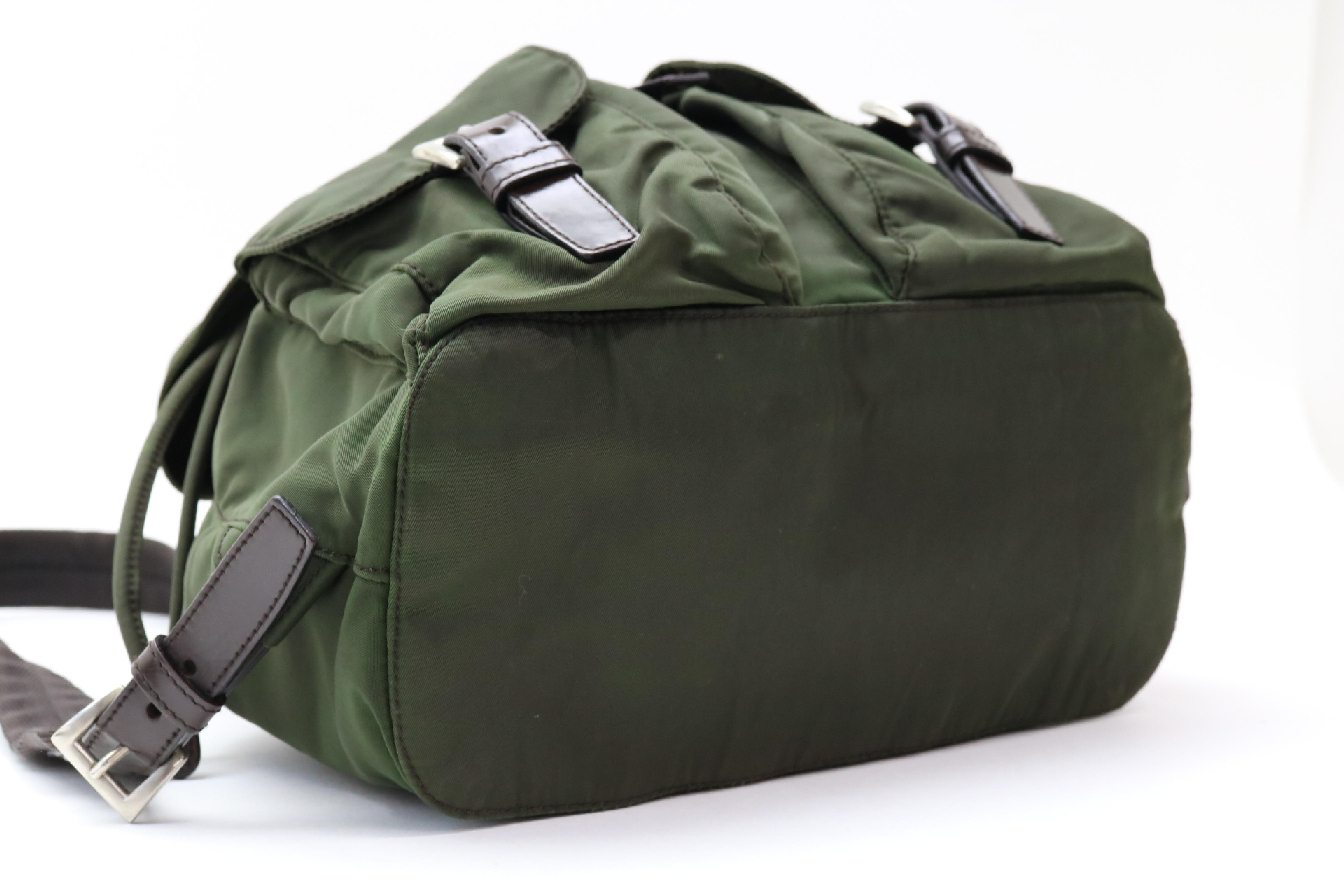 Triangle Logo Nylon Leather Backpack — view 5