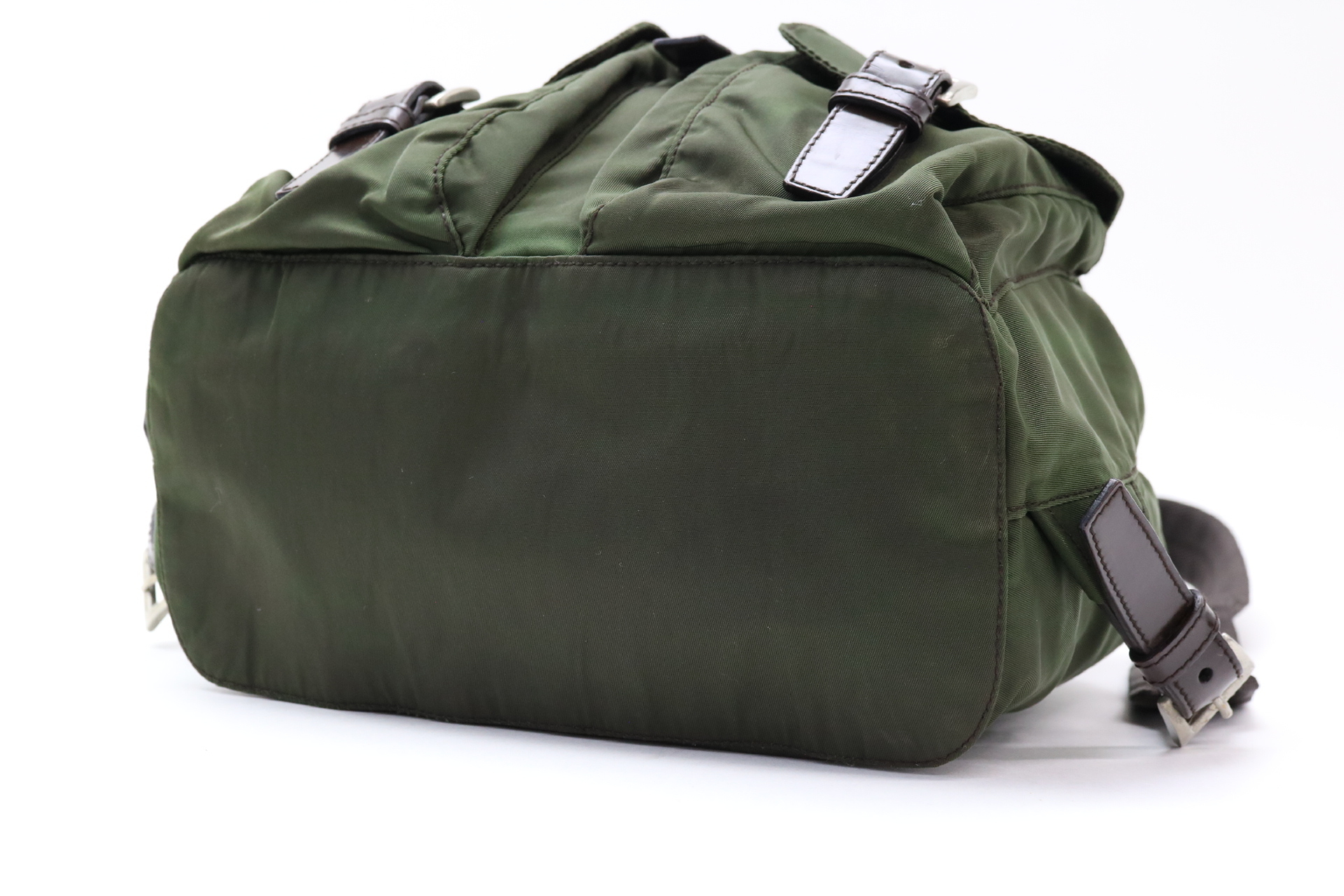 Triangle Logo Nylon Leather Backpack — view 6