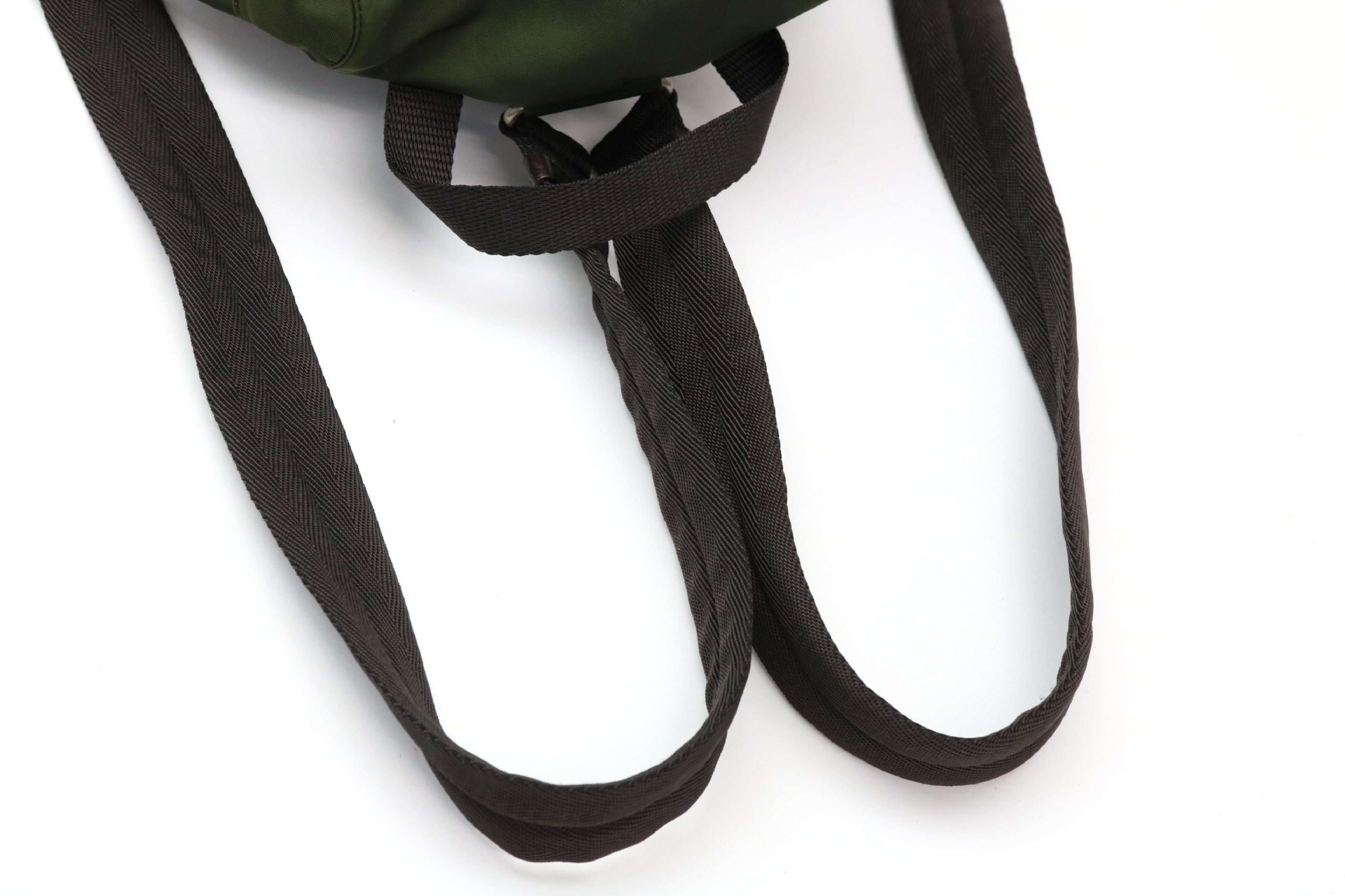 Triangle Logo Nylon Leather Backpack — view 7