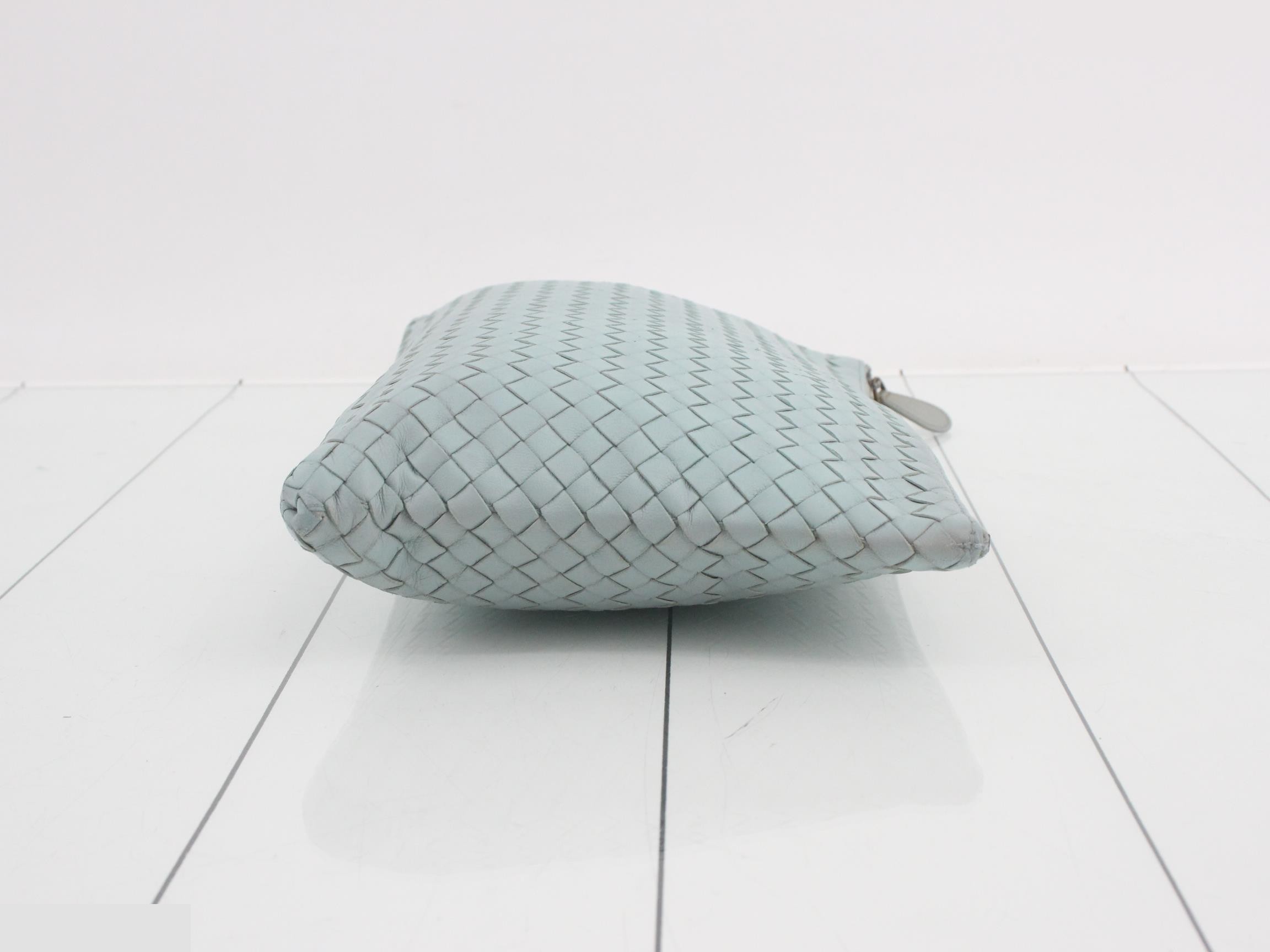 Intrecciato Leather Clutch Bag — view 3