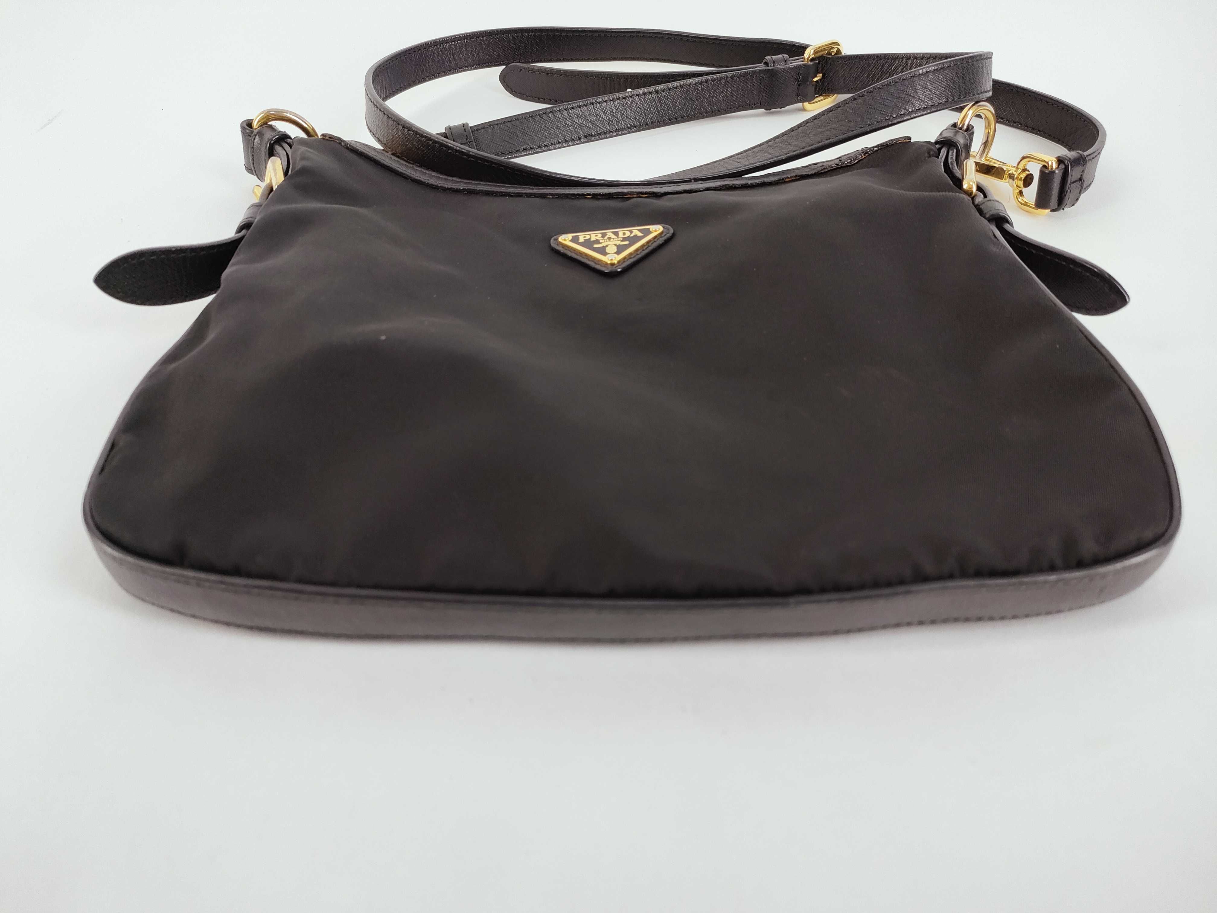 Nylon Shoulder Bag, Black Nylon Shoulder Bag — view 7