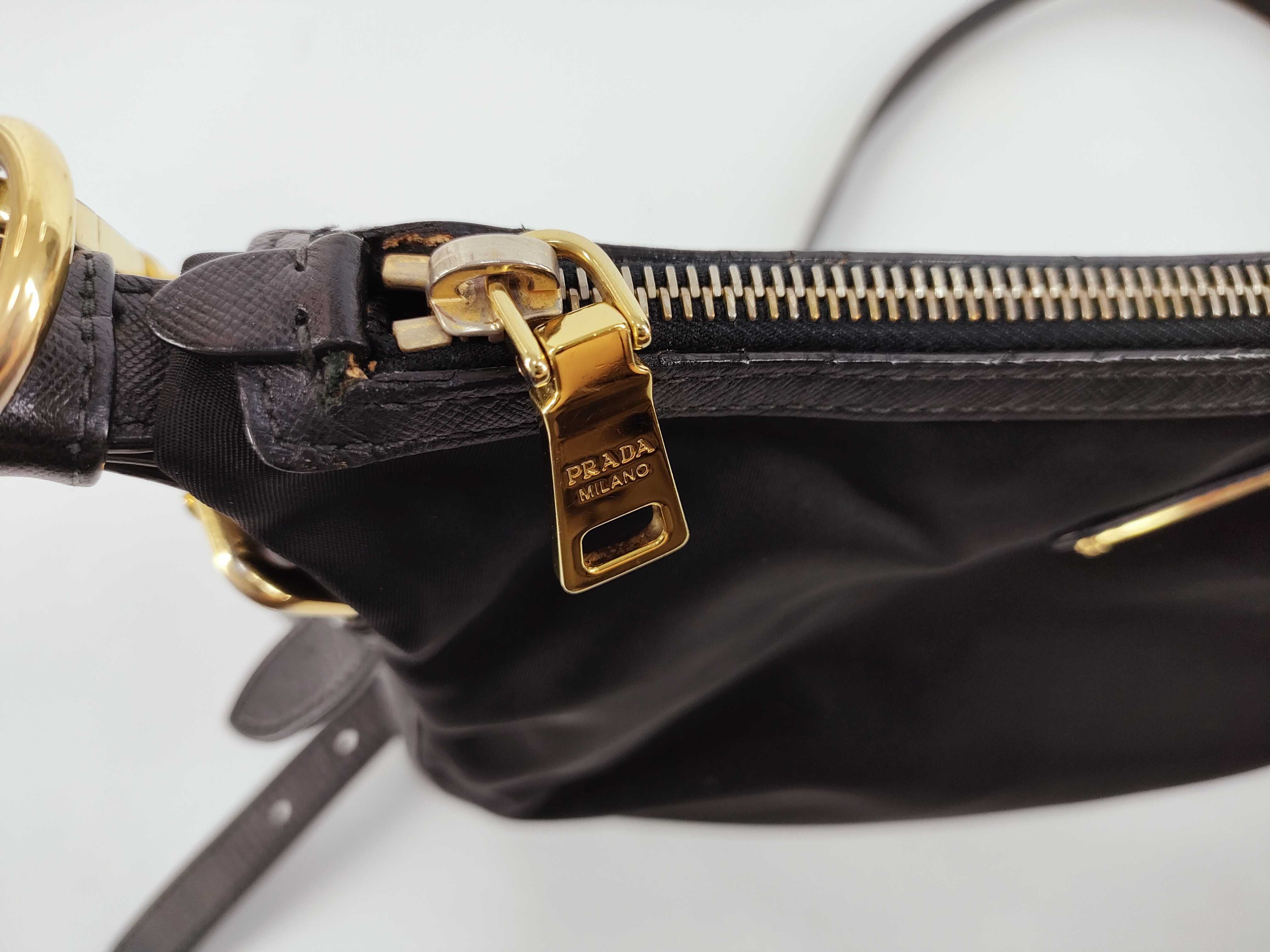 Nylon Shoulder Bag, Black Nylon Shoulder Bag — view 9