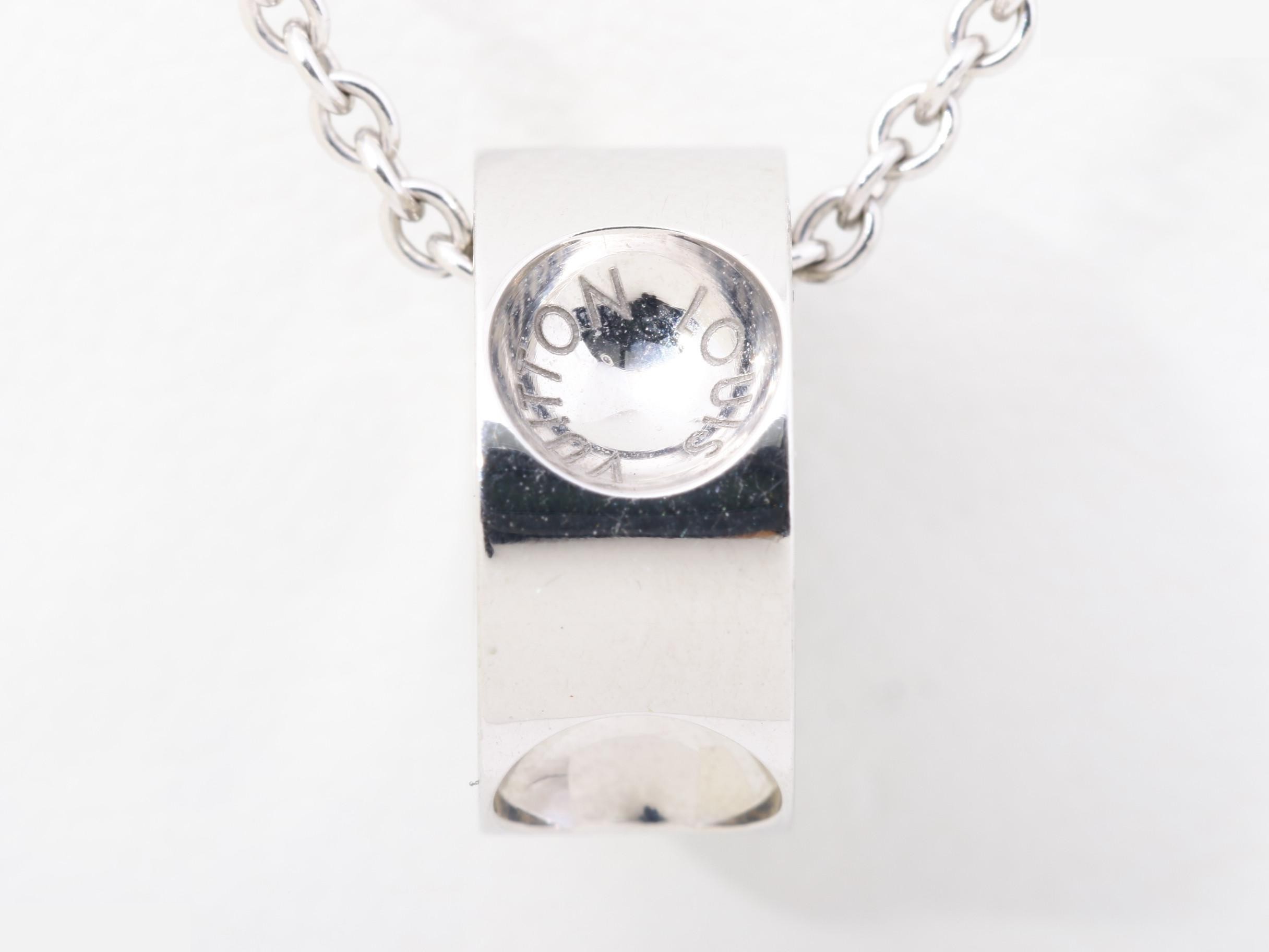 Pendant Empreinte Necklace, 750 White Gold, 6.6g, 40cm — view 2