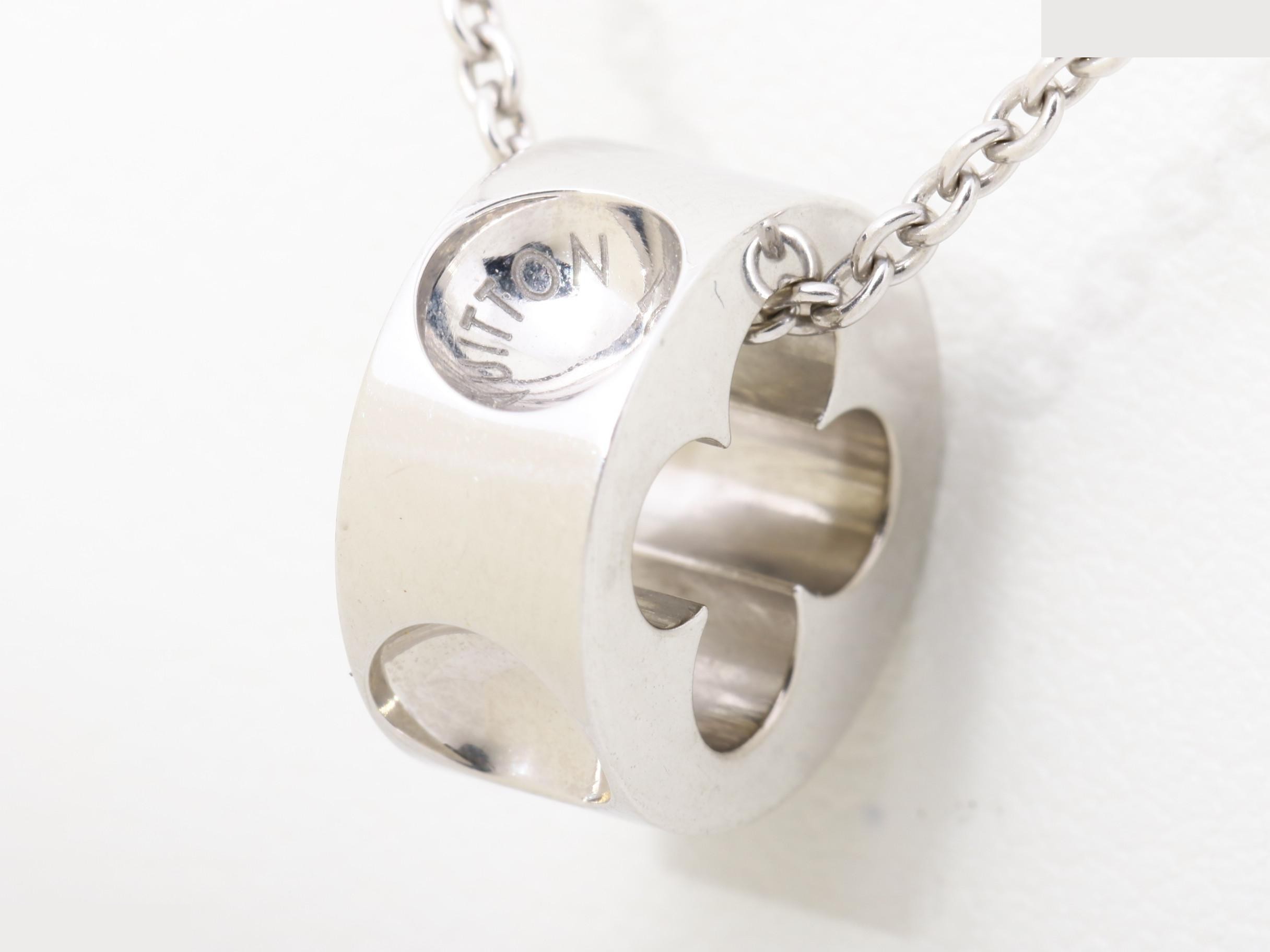 Pendant Empreinte Necklace, 750 White Gold, 6.6g, 40cm — view 3