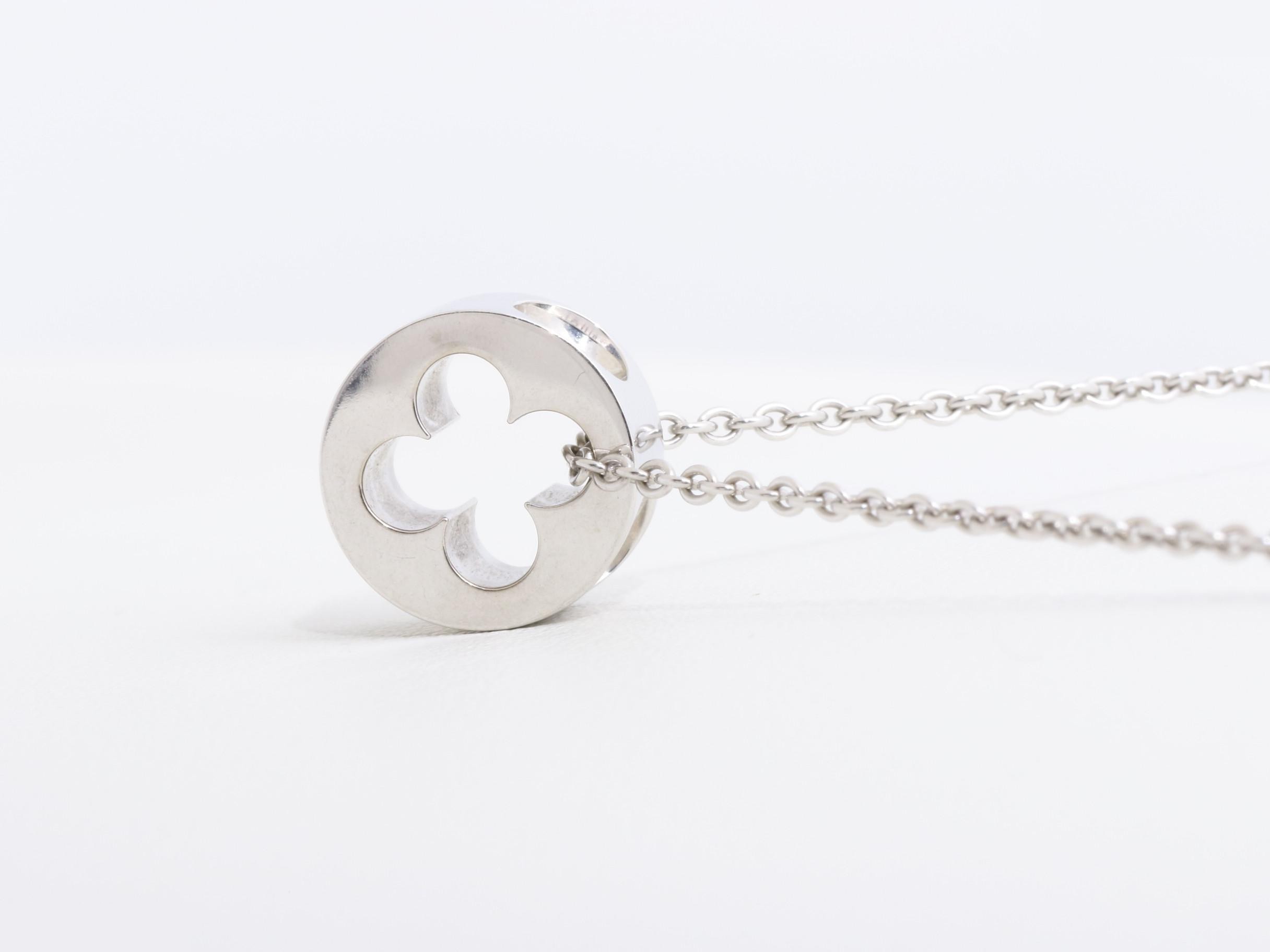 Pendant Empreinte Necklace, 750 White Gold, 6.6g, 40cm — view 4