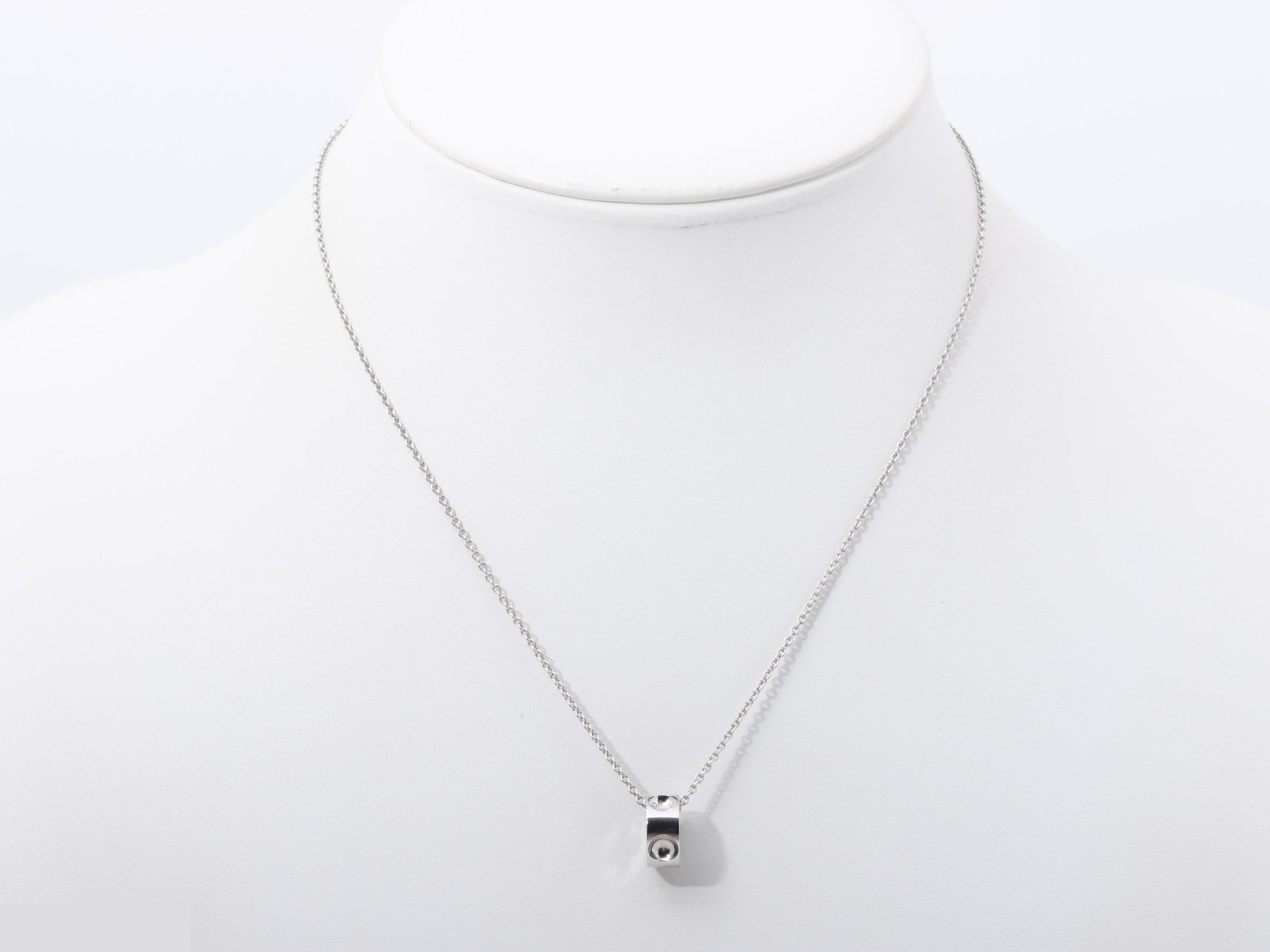 Pendant Empreinte Necklace, 750 White Gold, 6.6g, 40cm — view 6
