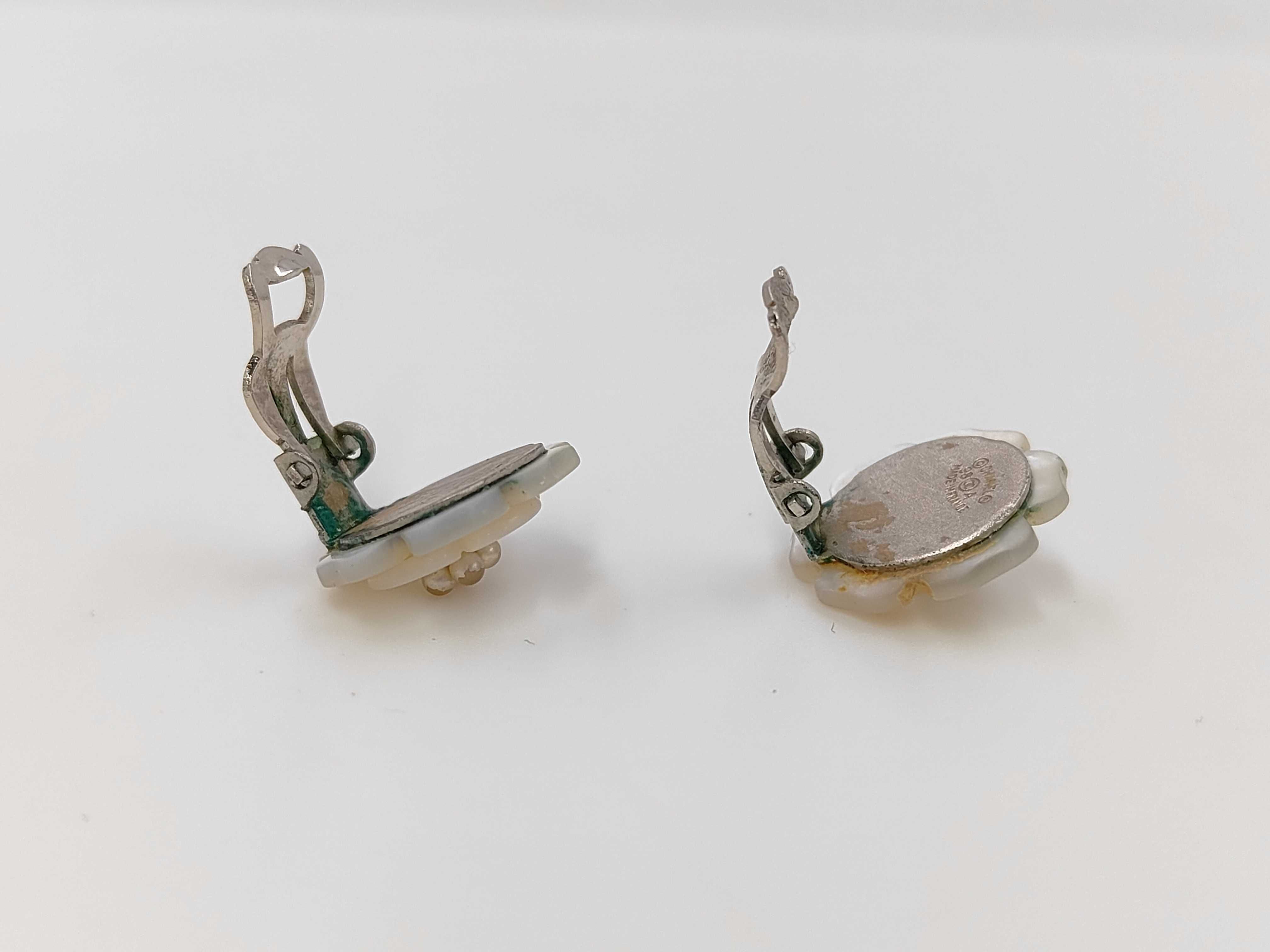 Camellia White Tone Earrings — view 3