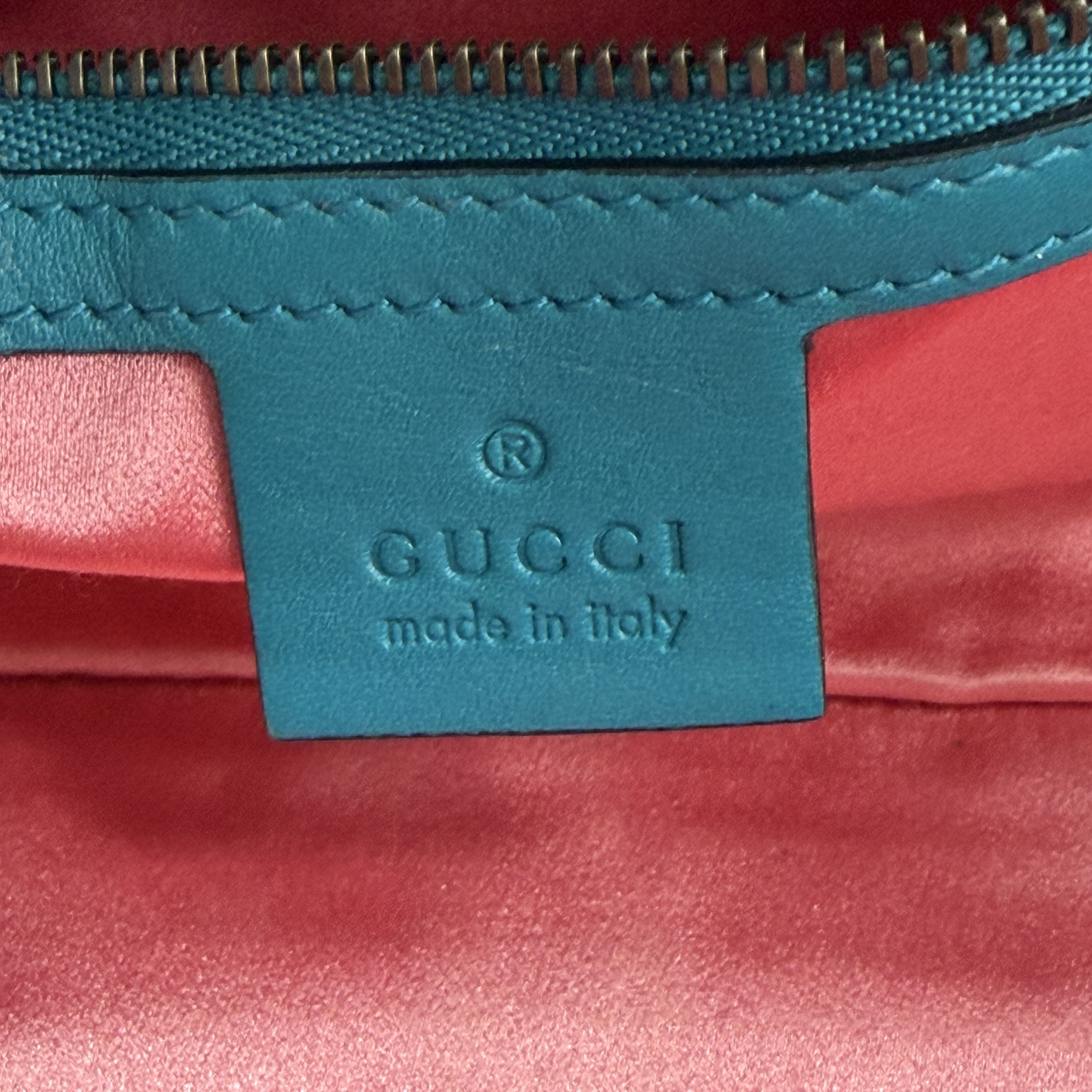 GG Marmont Matelassé Velvet Quilted Chain Shoulder Bag, Blue-Green with Gold Hardware. — view 14