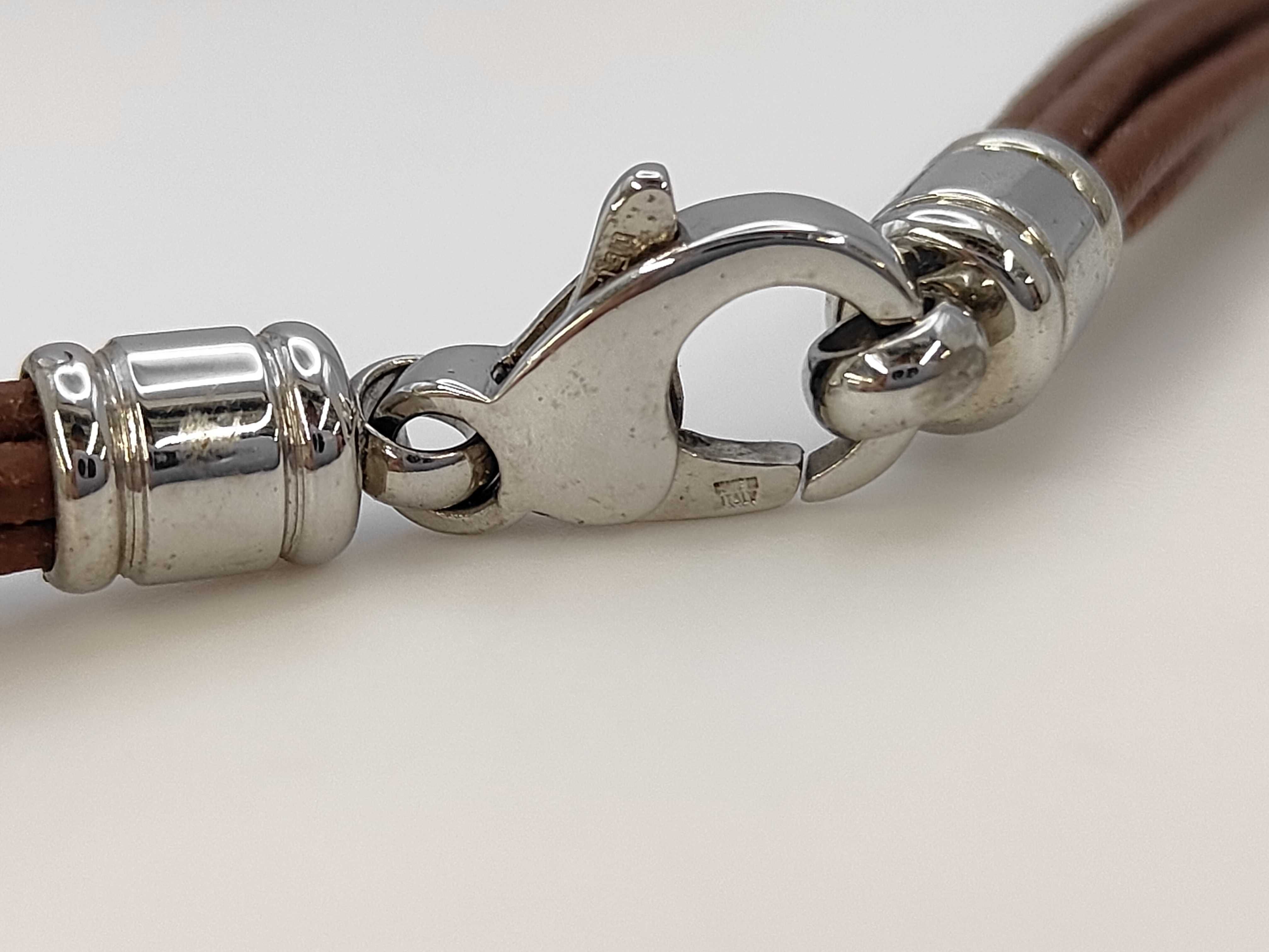 Bulgari Leather Choker Brown Necklace — view 4