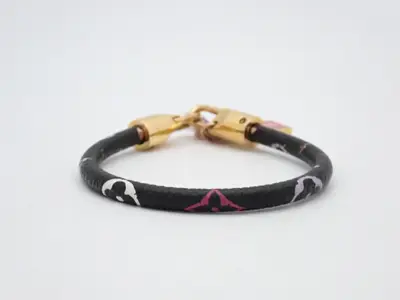 LV Bracelet, Brasslet Lock It, Noir, Wrist size approximately 17cm