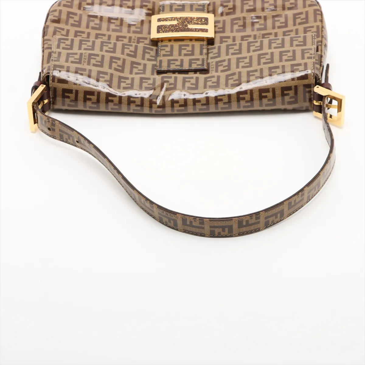 Zucchino Mamma Bucket Coated Canvas x Leather Shoulder Bag, Brown 26424 — view 5