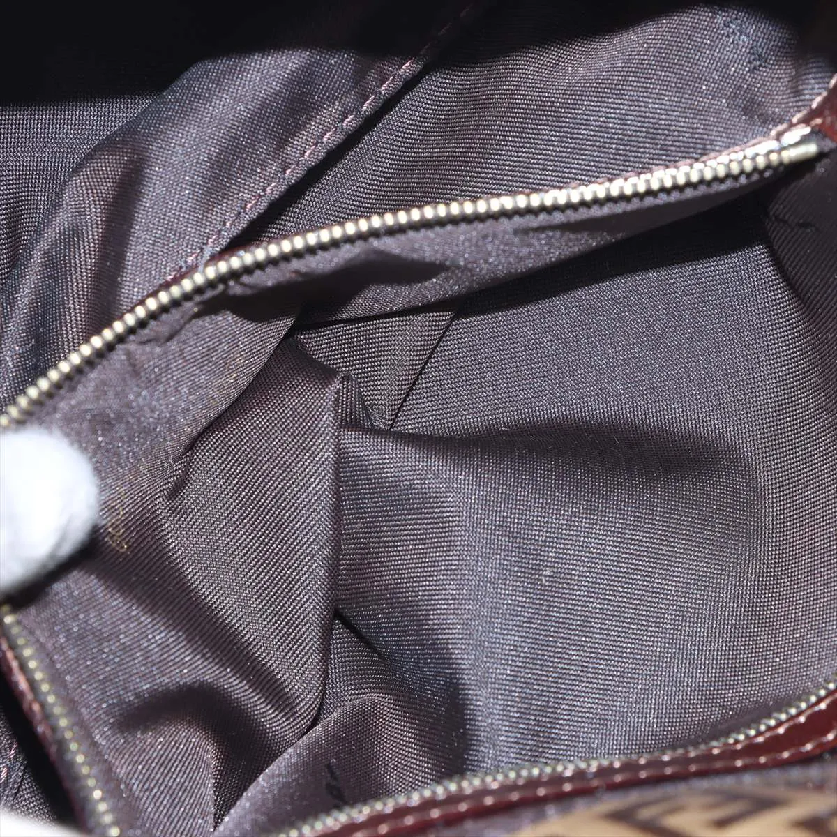 Zucchino Mamma Bucket Coated Canvas x Leather Shoulder Bag, Brown 26424 — view 8