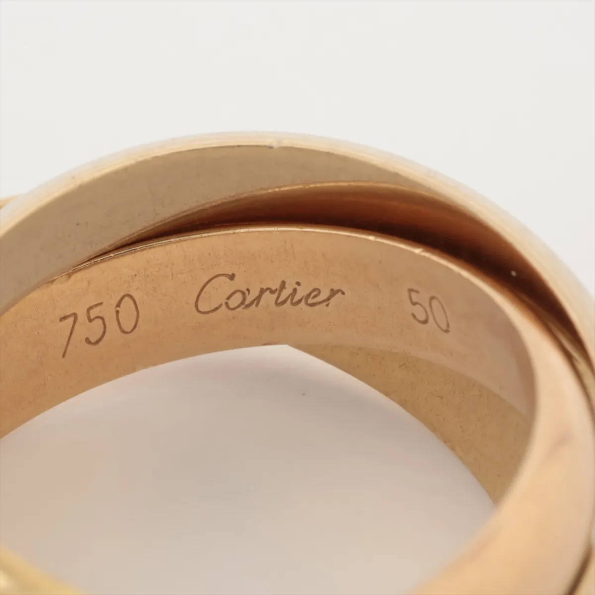 Trinity Ring 750 (Yellow Gold x Pink Gold x White Gold) 10.9g 50 AQ0197 Plating — view 3