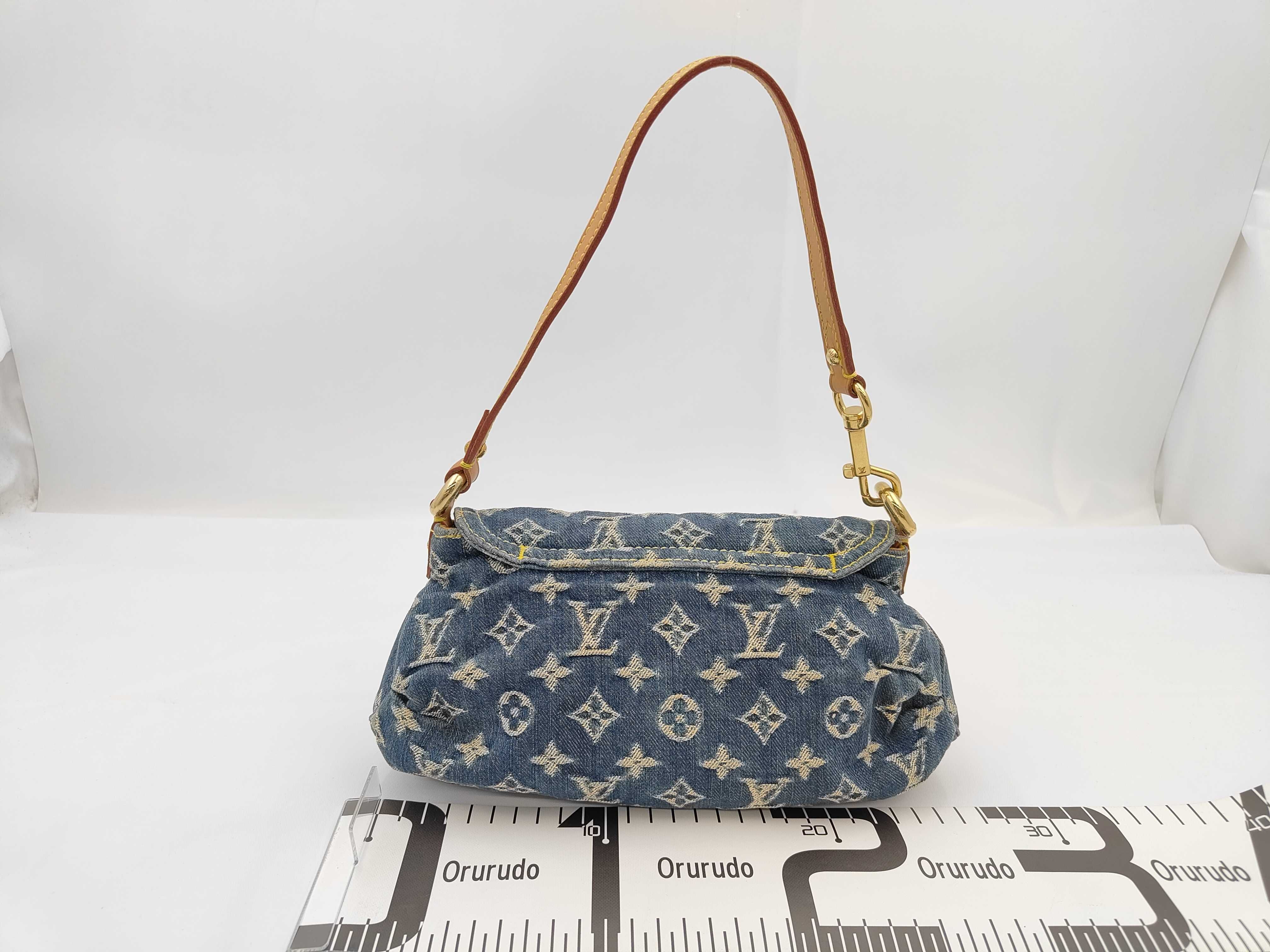 Monogram Denim Shoulder Bag, Blue Shoulder Bag — view 2