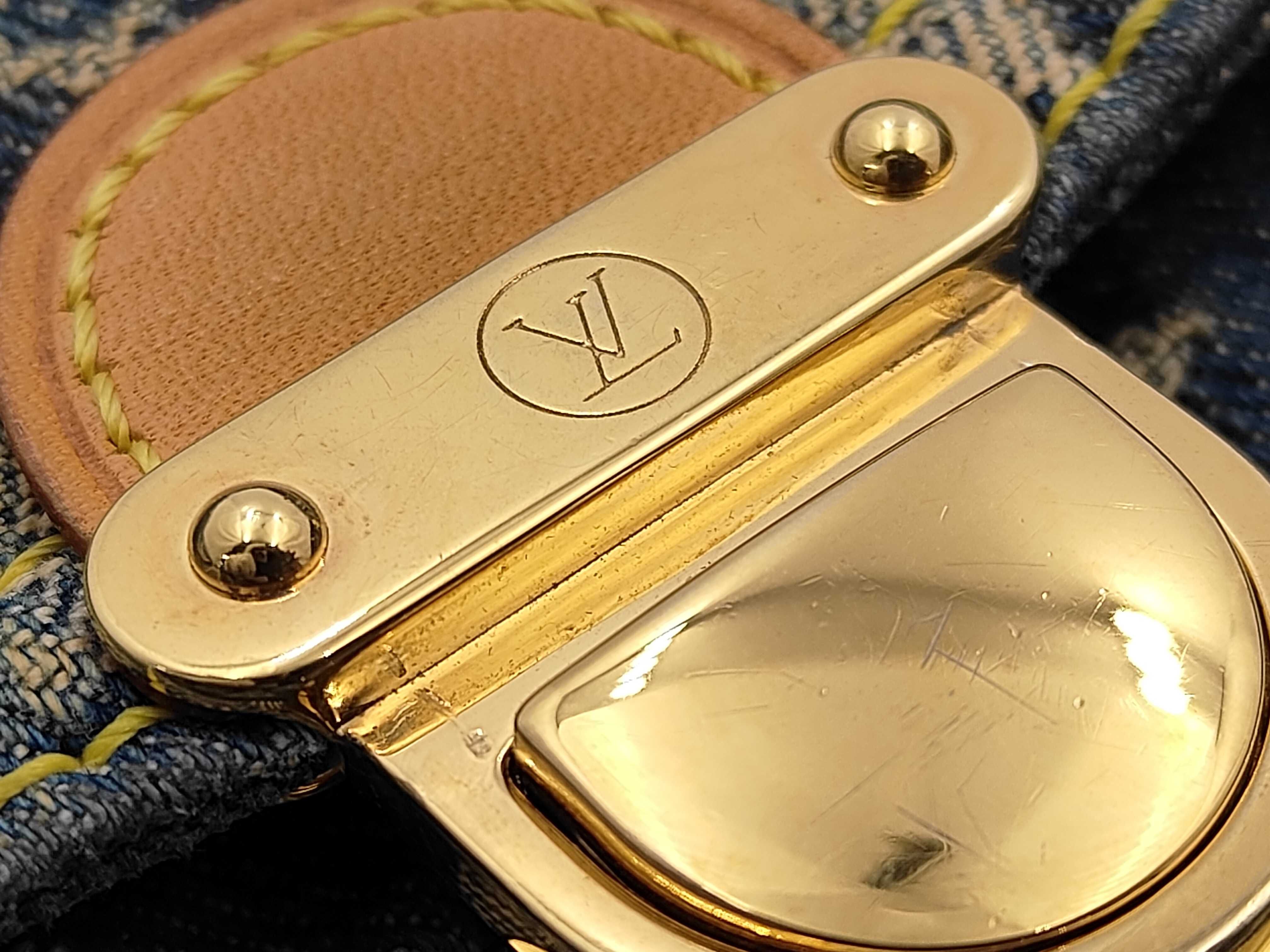 Monogram Denim Shoulder Bag, Blue Shoulder Bag — view 12