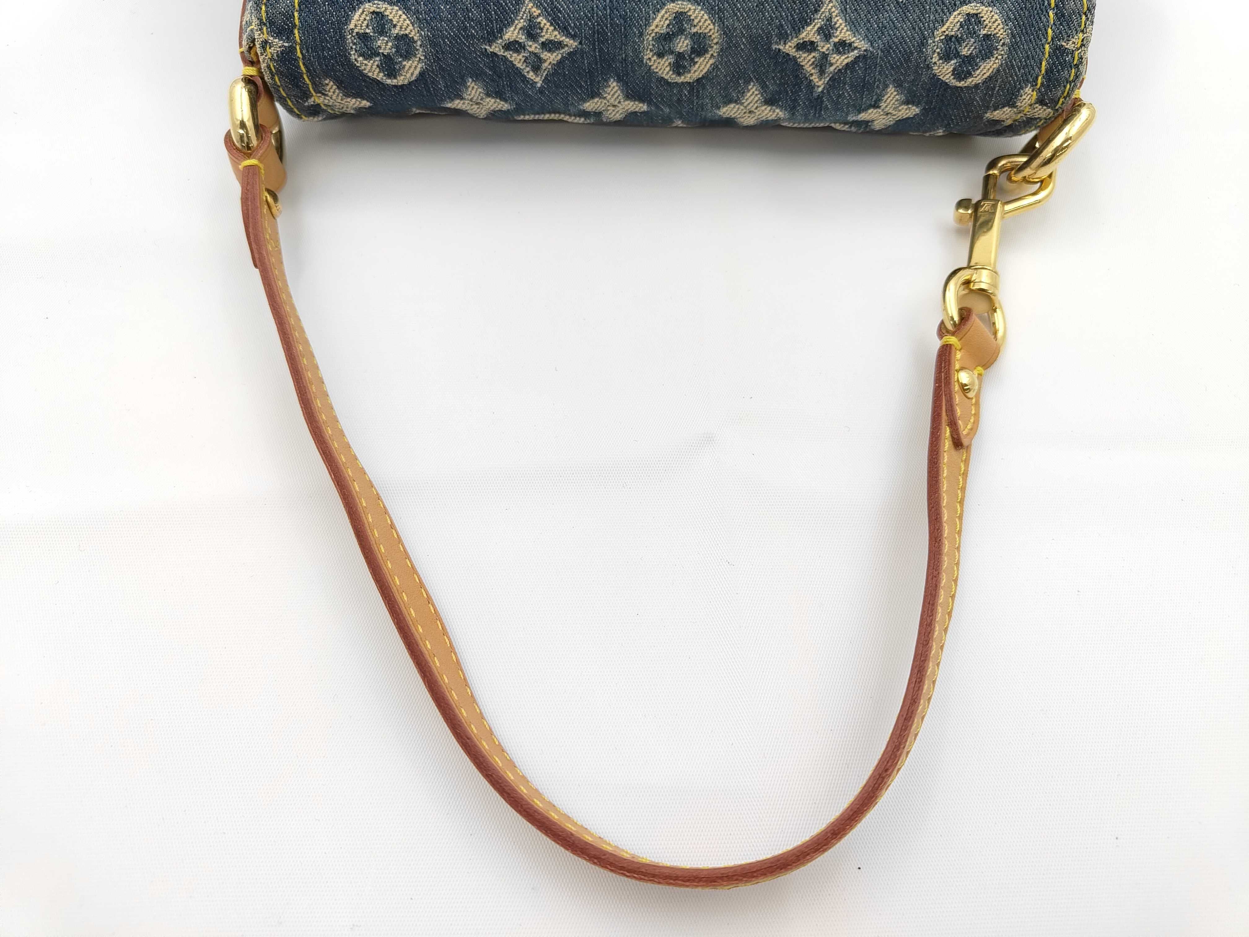 Monogram Denim Shoulder Bag, Blue Shoulder Bag — view 3