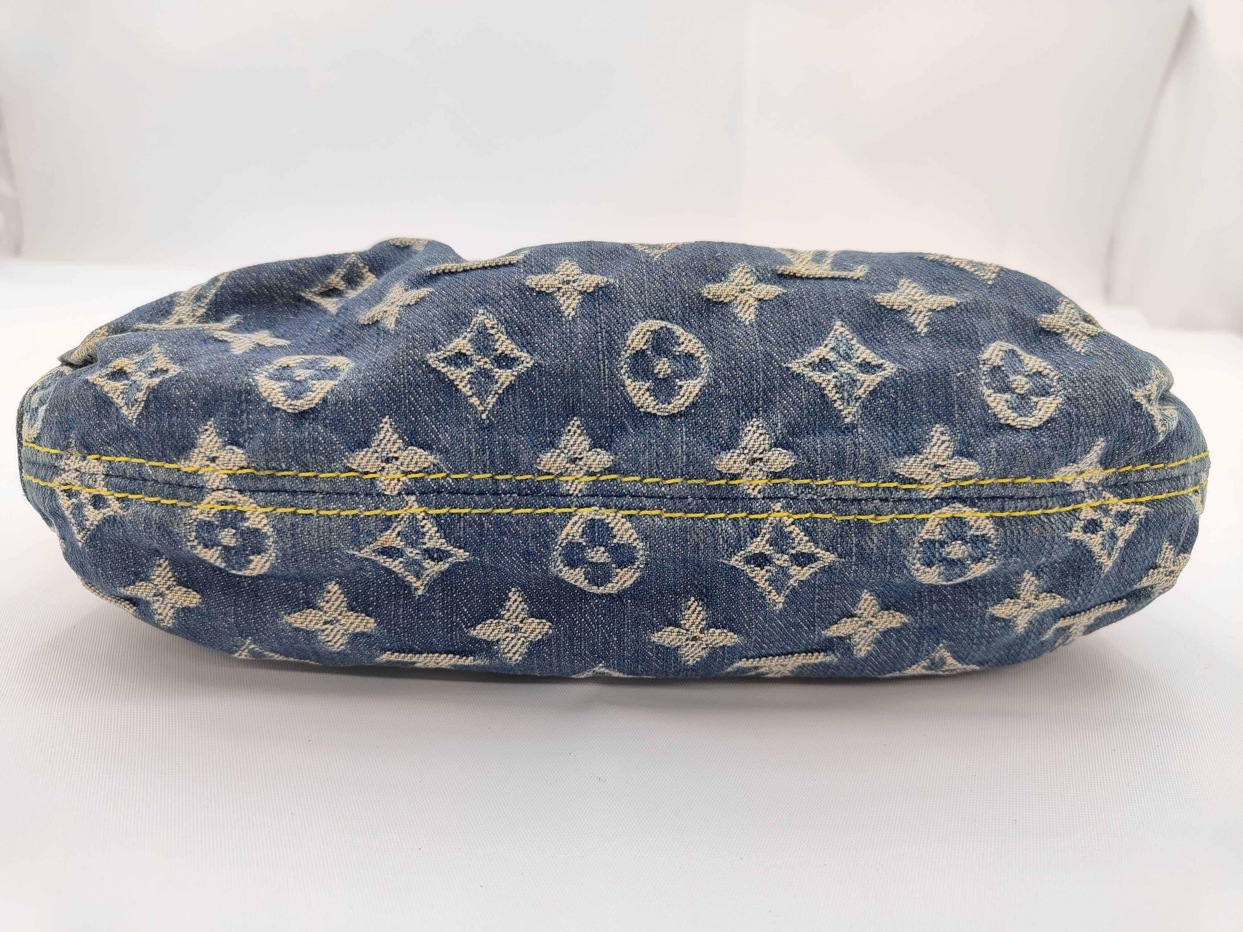 Monogram Denim Shoulder Bag, Blue Shoulder Bag — view 5