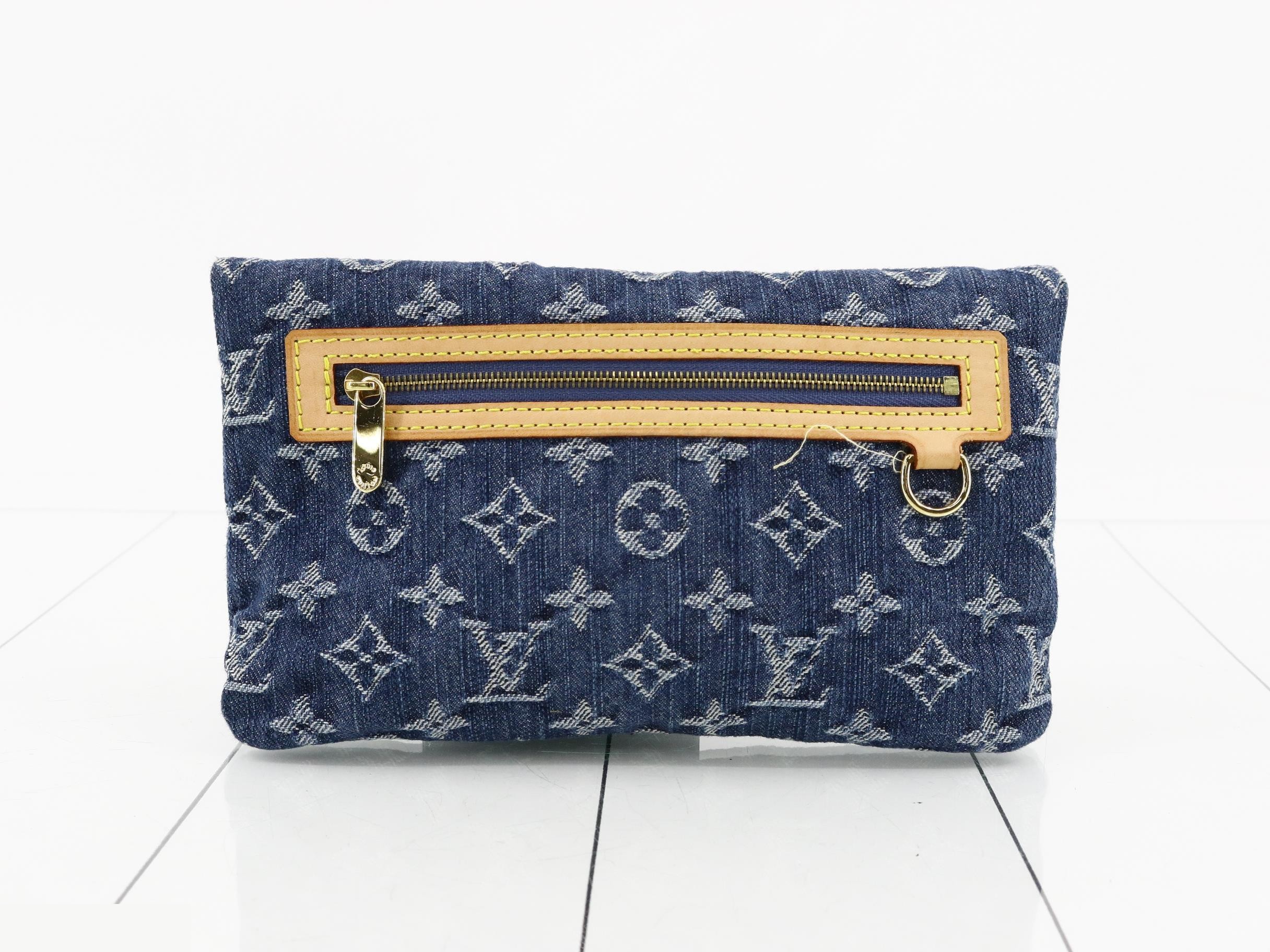 Denim Pochette Plat, Blue — view 2