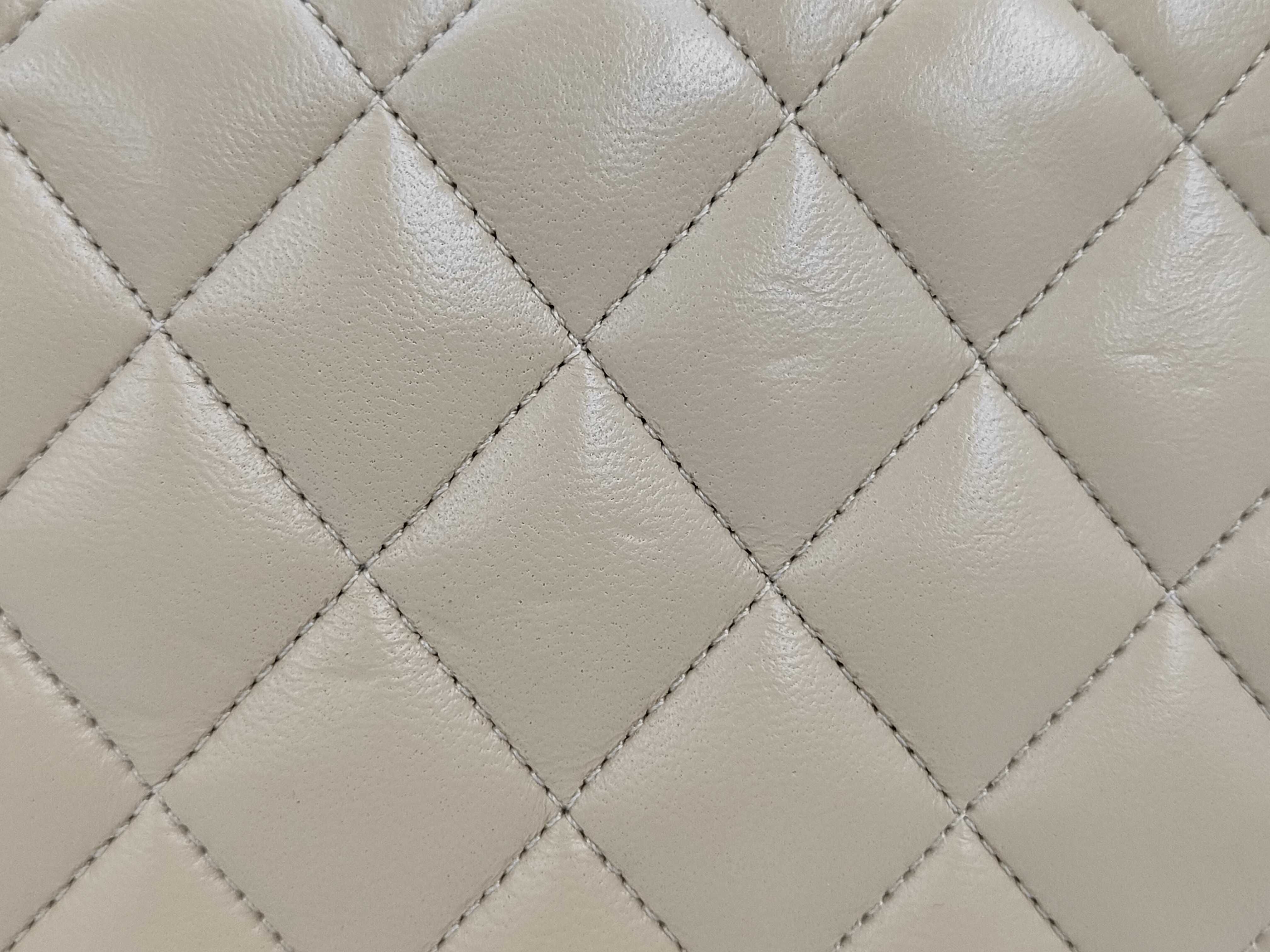 Lambskin Matelassé Half Moon Beige Shoulder Bag (Serial Number 0) — view 3