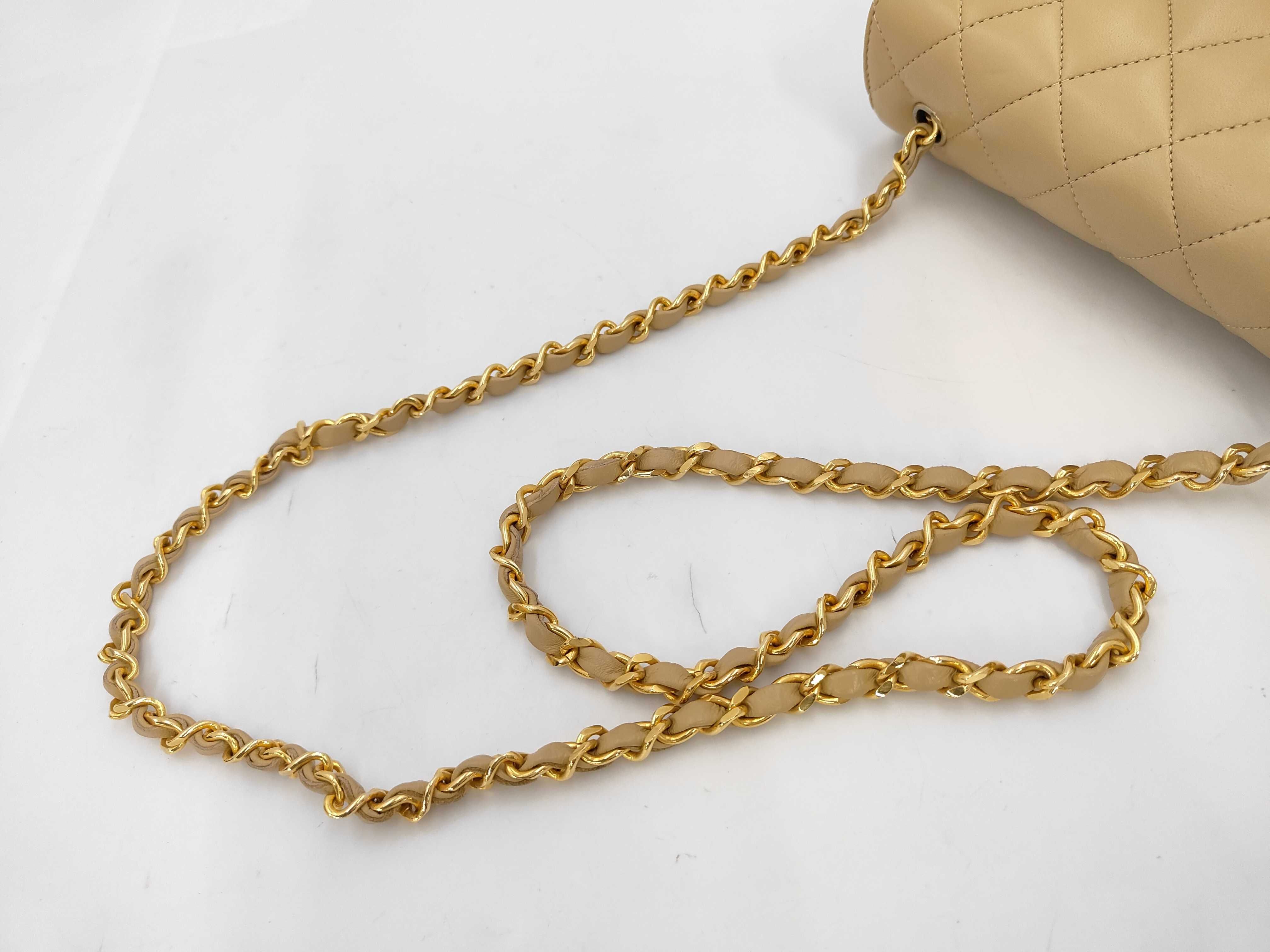 Lambskin Matelassé Half Moon Beige Shoulder Bag (Serial Number 0) — view 4