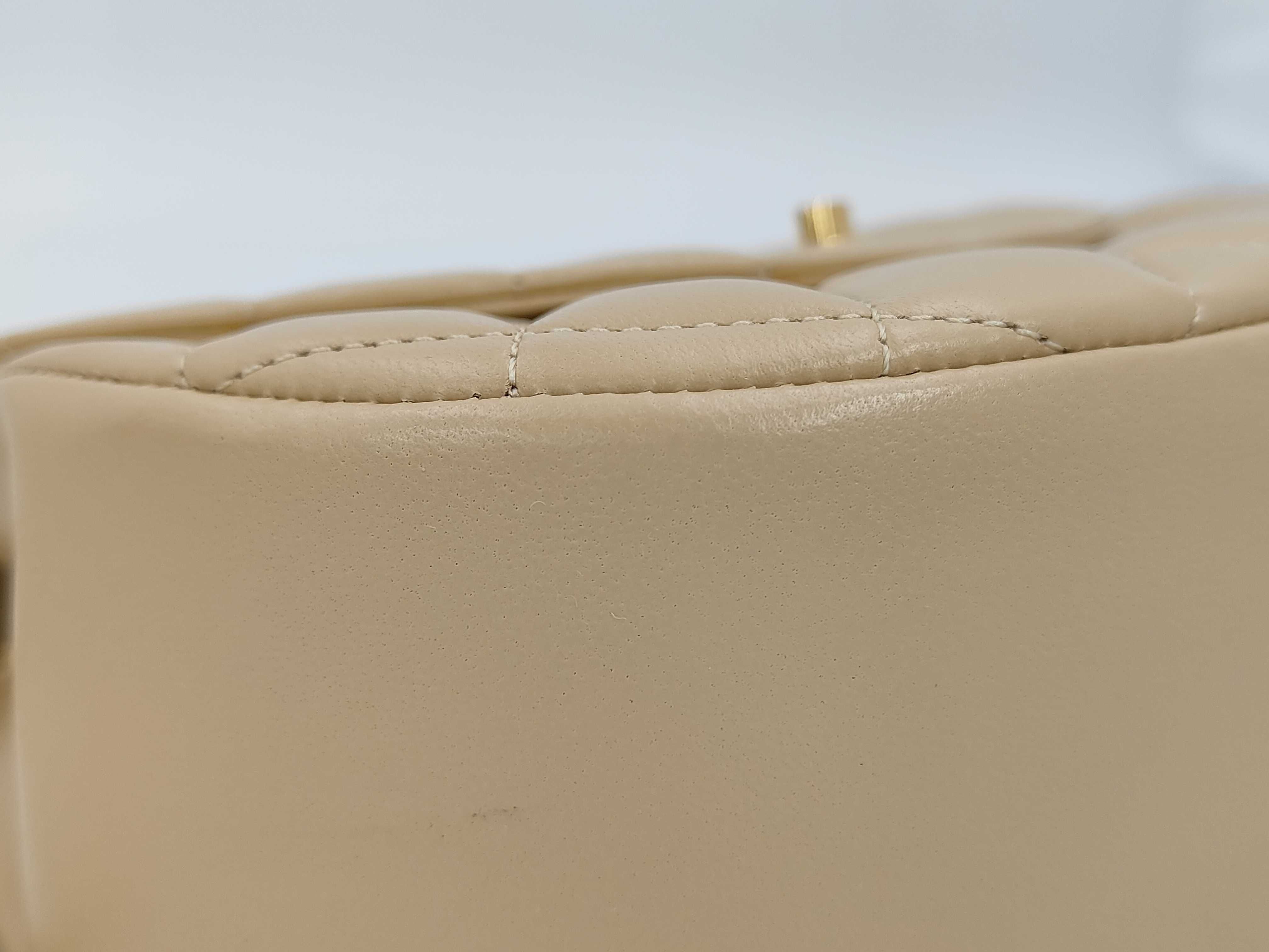 Lambskin Matelassé Half Moon Beige Shoulder Bag (Serial Number 0) — view 6