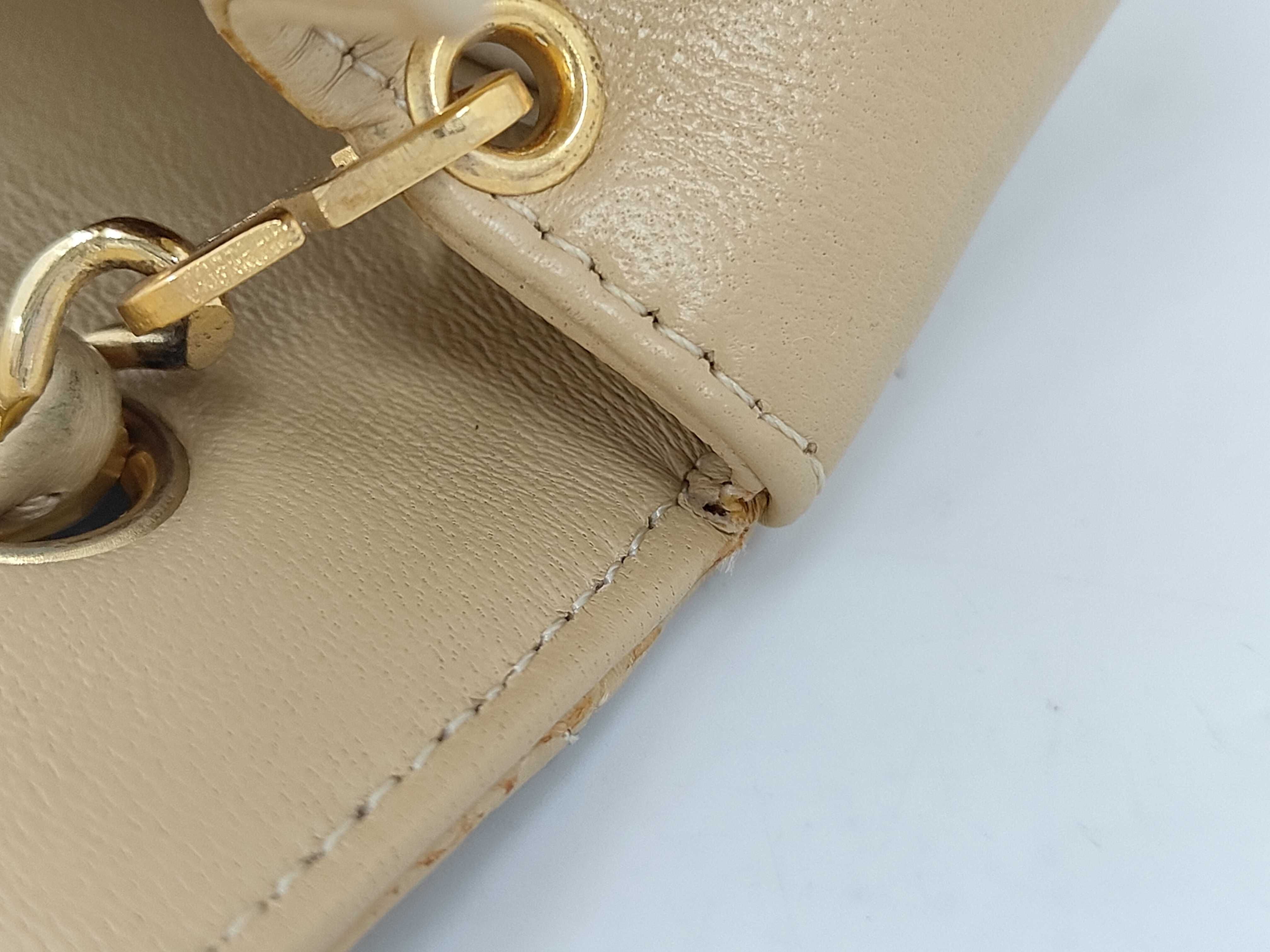 Lambskin Matelassé Half Moon Beige Shoulder Bag (Serial Number 0) — view 8