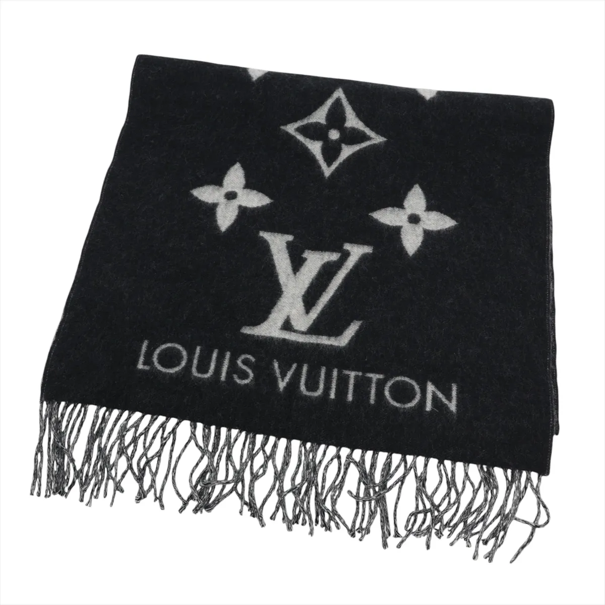 M71040 Echarpe Reykjavik AB0198 Scarf, Cashmere, Black x Gray,