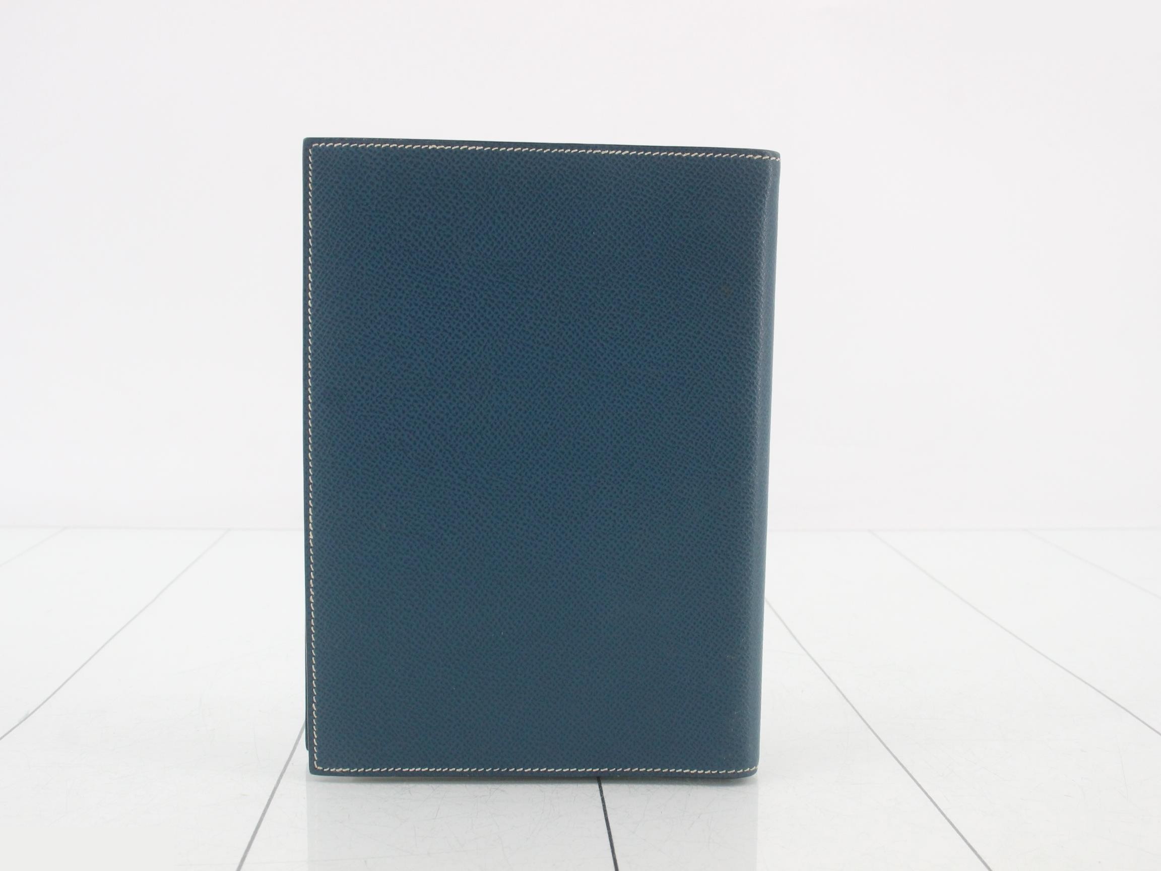 Agenda Cover, GM, Courchevel, Blue, G Stamp — view 2