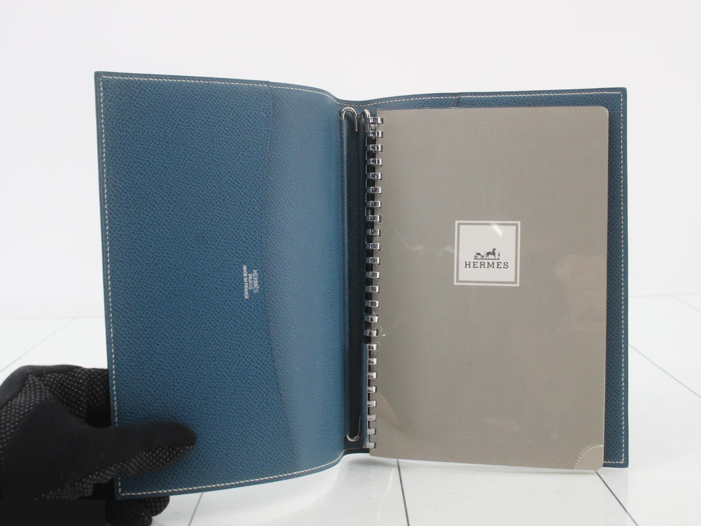 Agenda Cover, GM, Courchevel, Blue, G Stamp — view 4