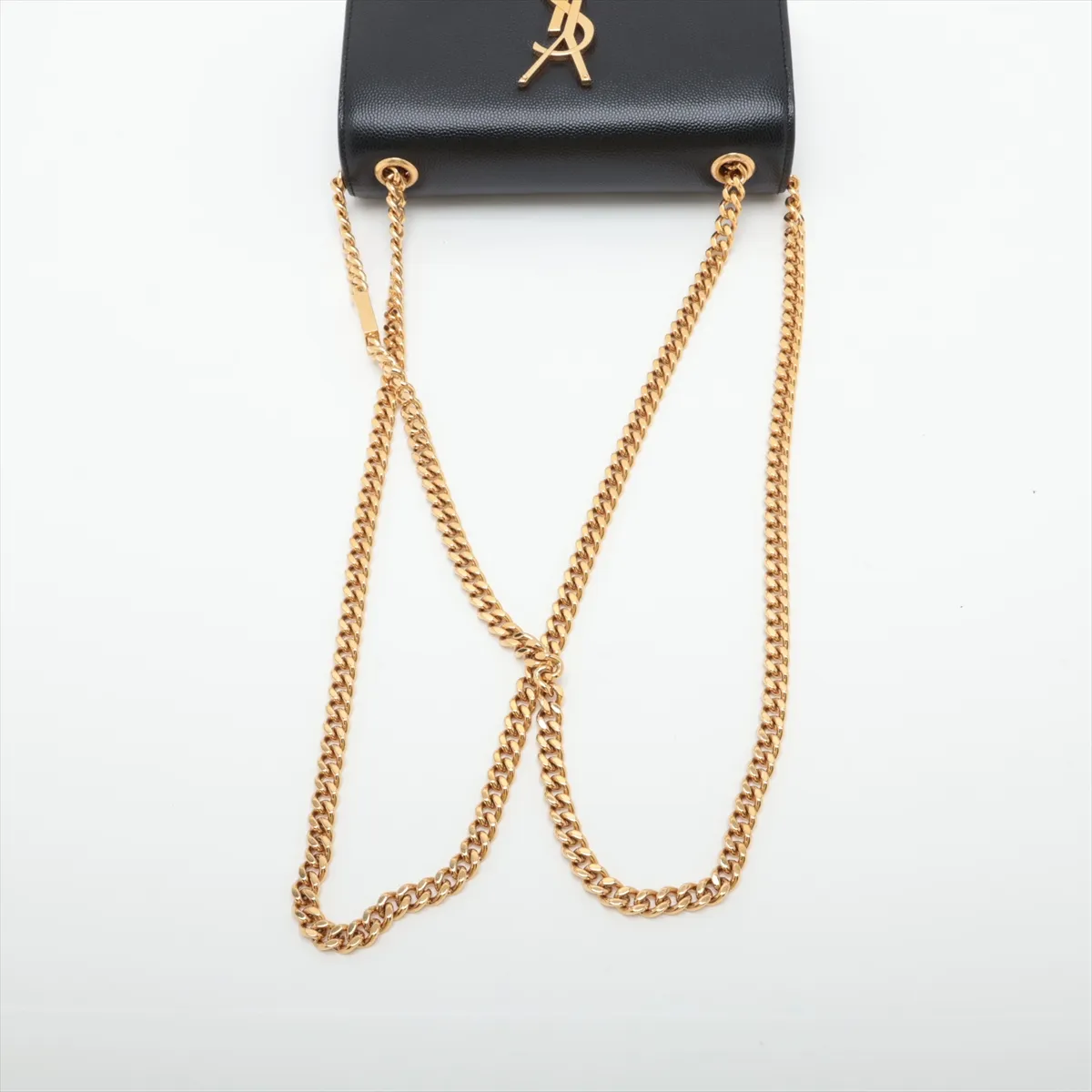 Classic Kate 344620 Leather Chain Shoulder Bag, Black — view 5