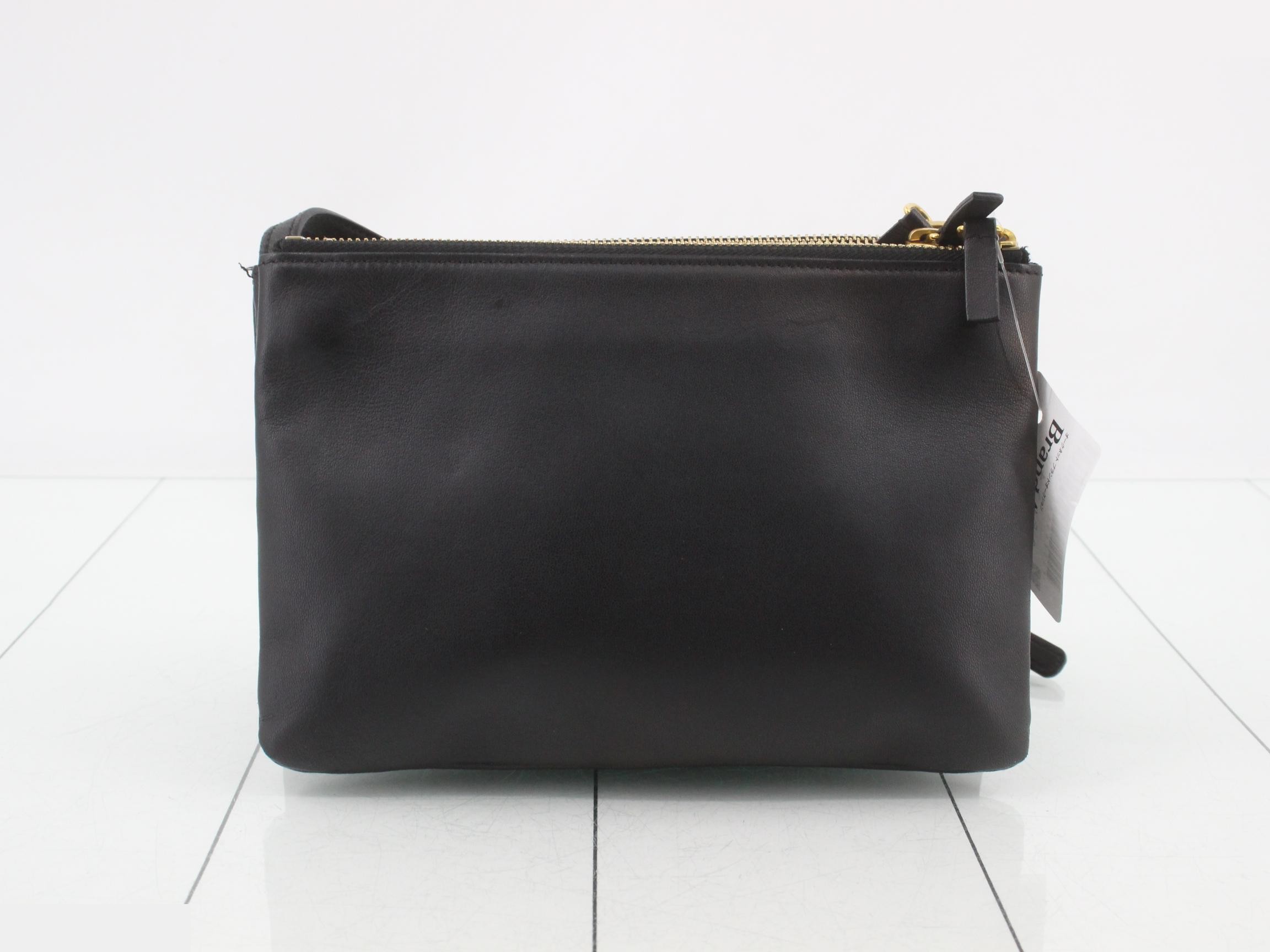 Trio Shoulder Bag, Black Leather — view 2