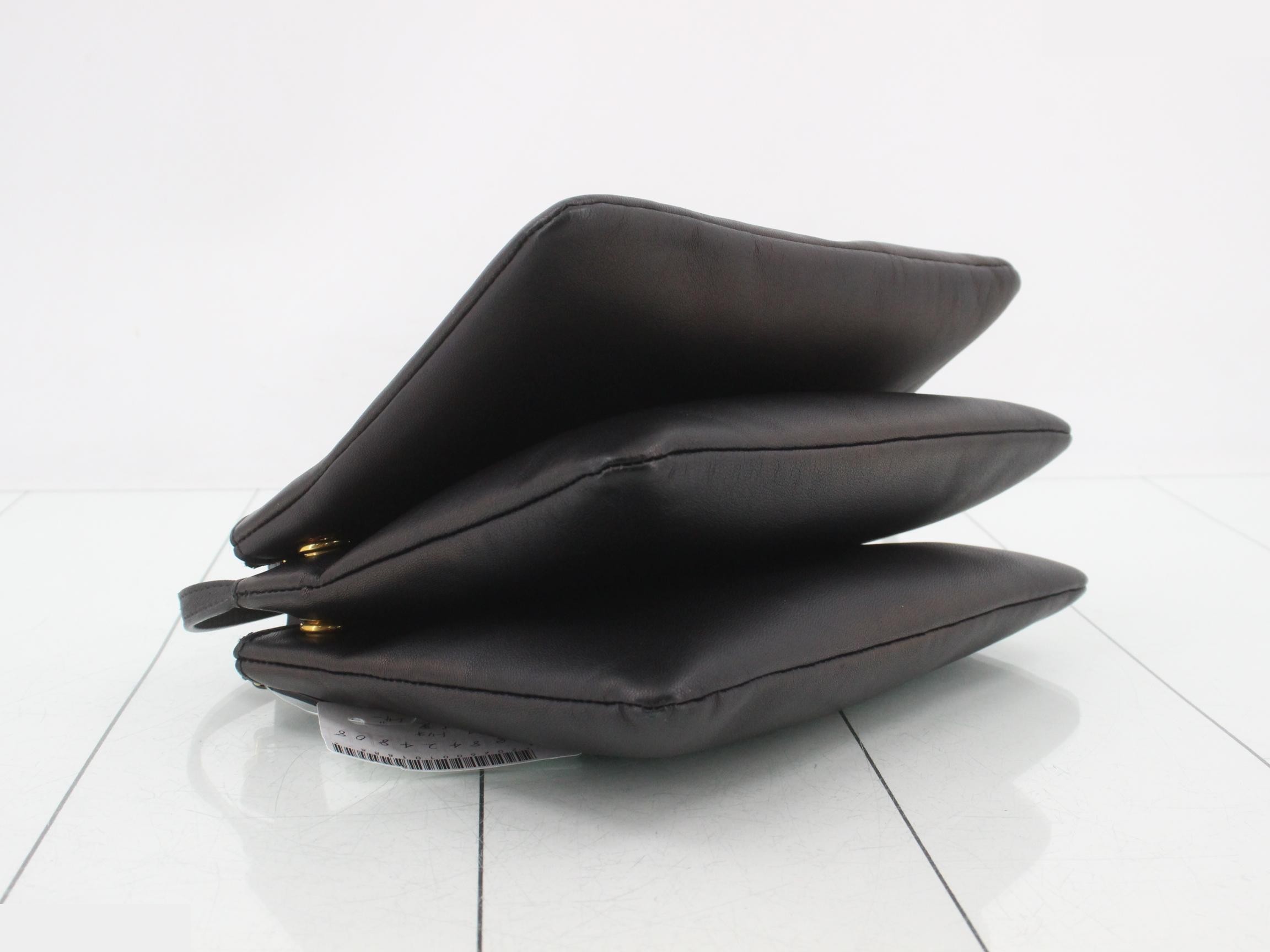 Trio Shoulder Bag, Black Leather — view 5