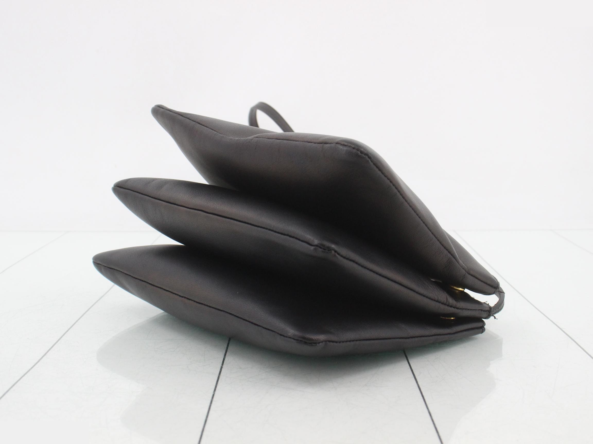 Trio Shoulder Bag, Black Leather — view 6