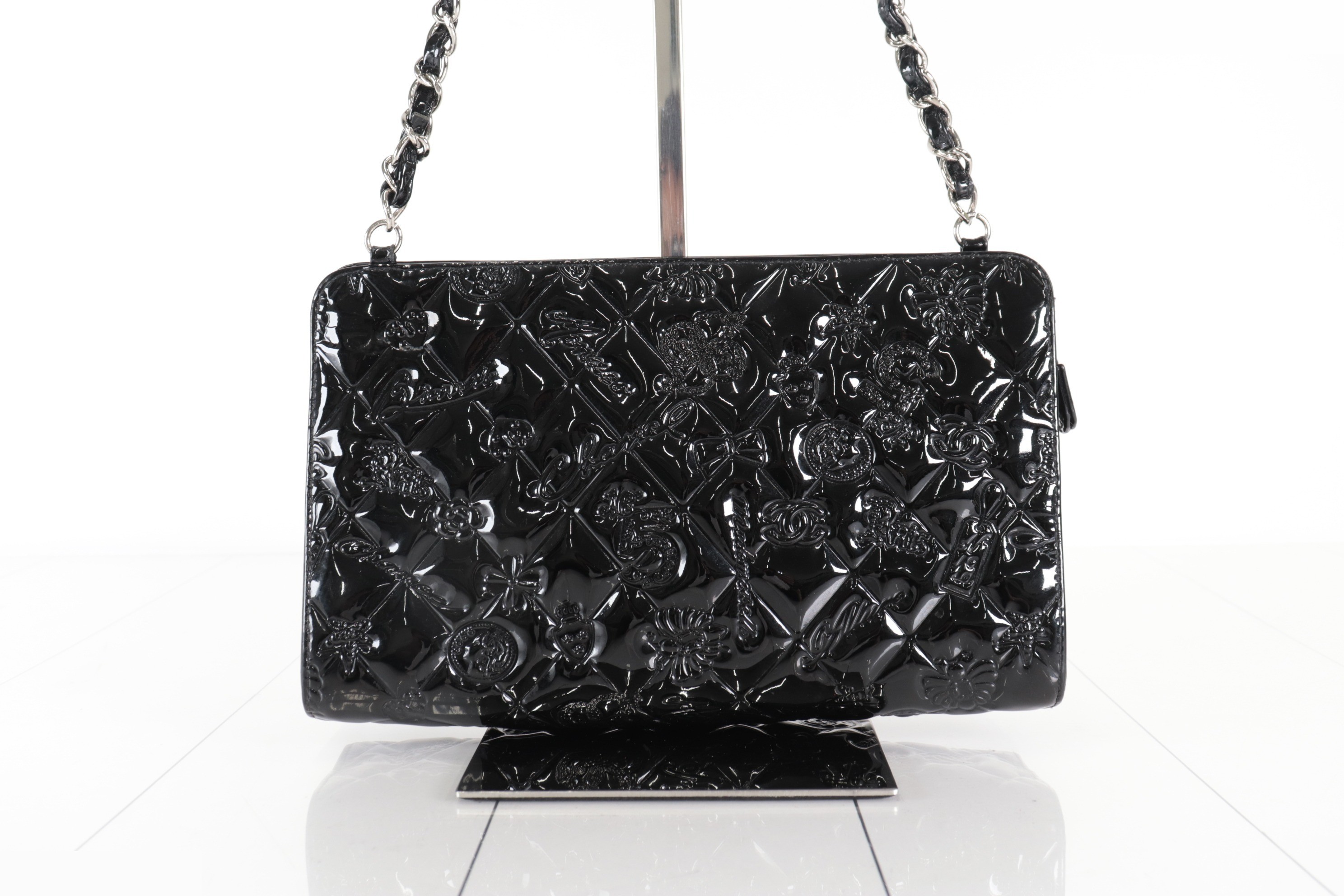 Icon Patent Chain Shoulder Bag, Silver Hardware, Series 11 — view 2