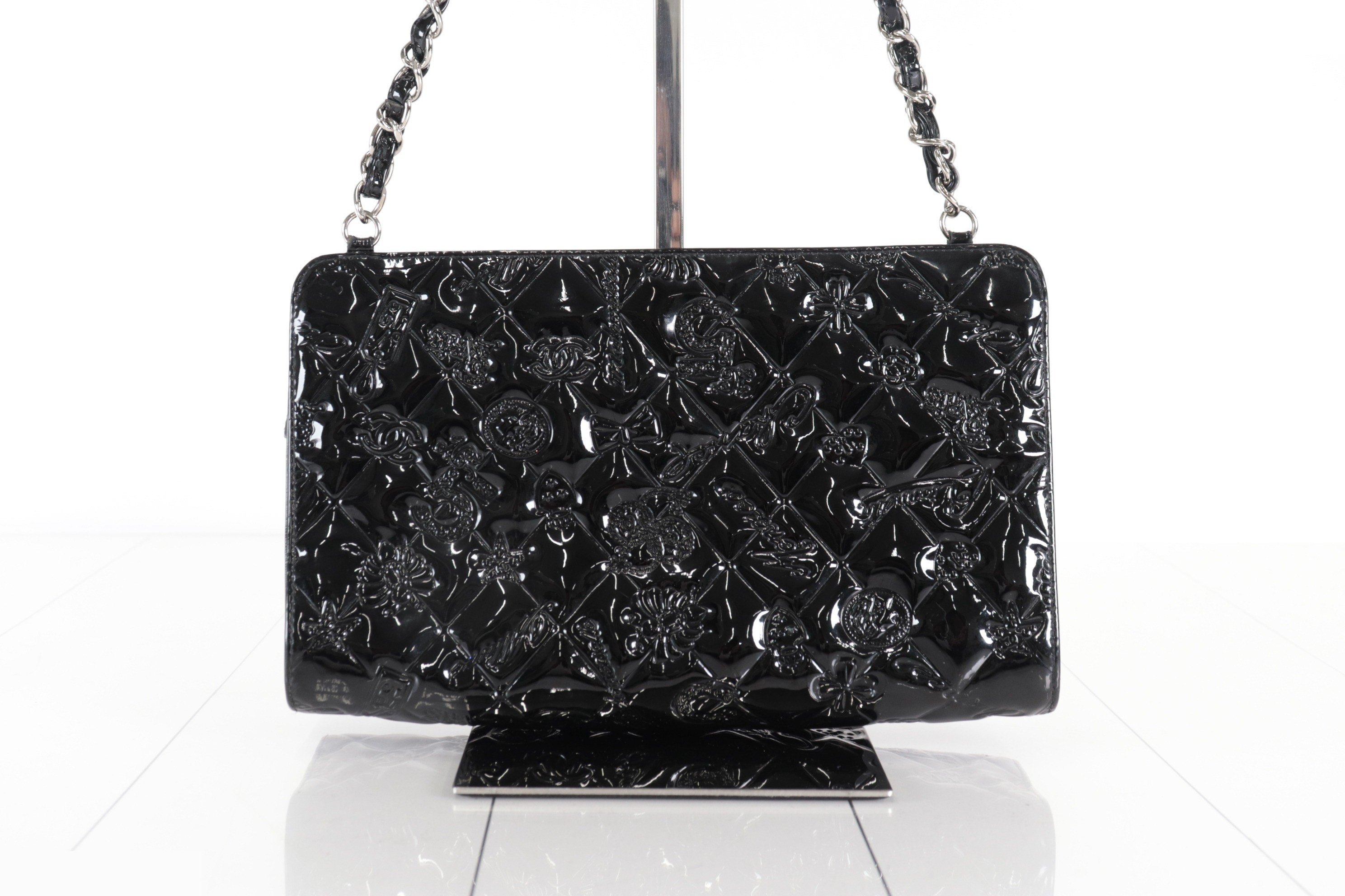 Icon Patent Chain Shoulder Bag, Silver Hardware, Series 11 — view 3