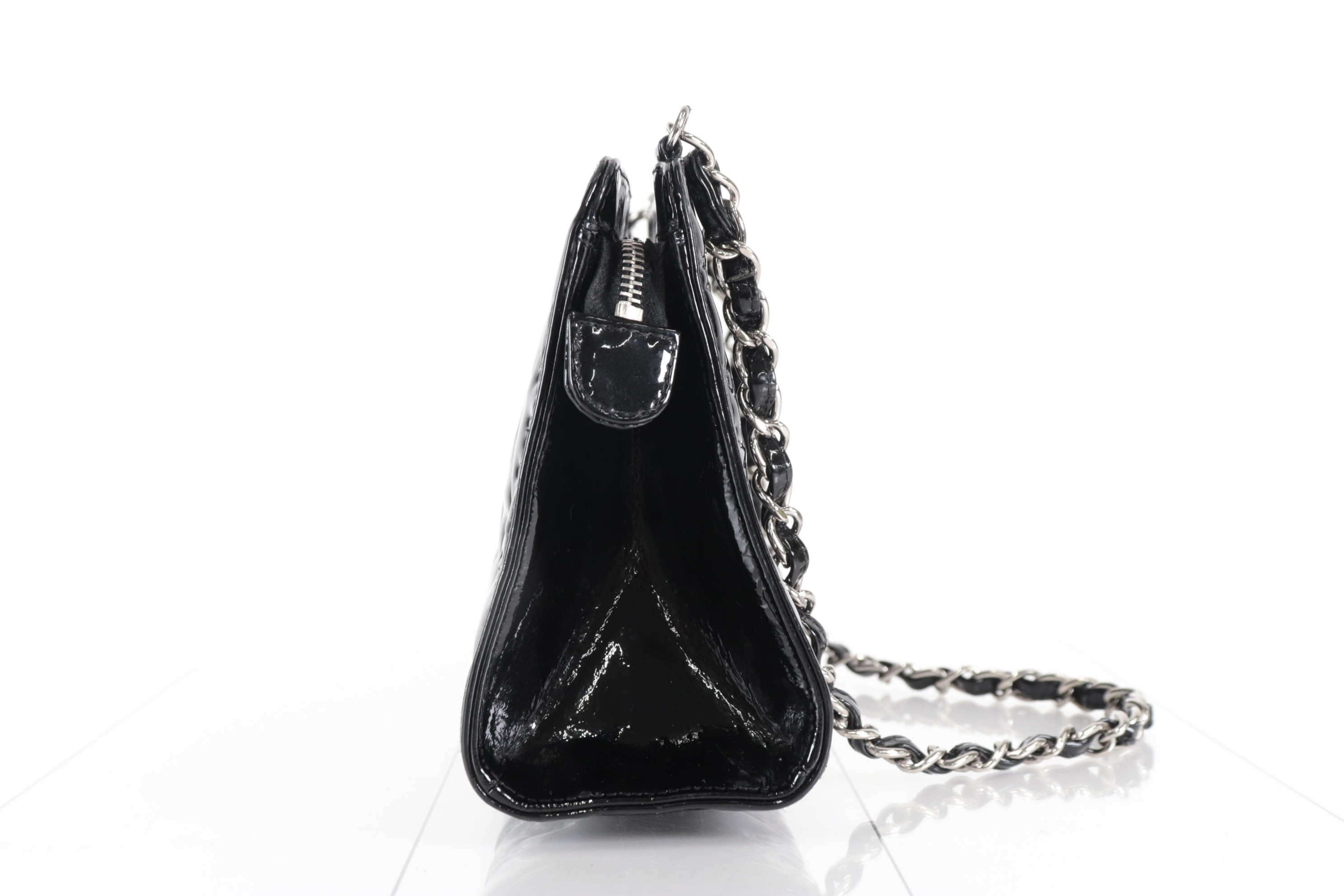 Icon Patent Chain Shoulder Bag, Silver Hardware, Series 11 — view 5