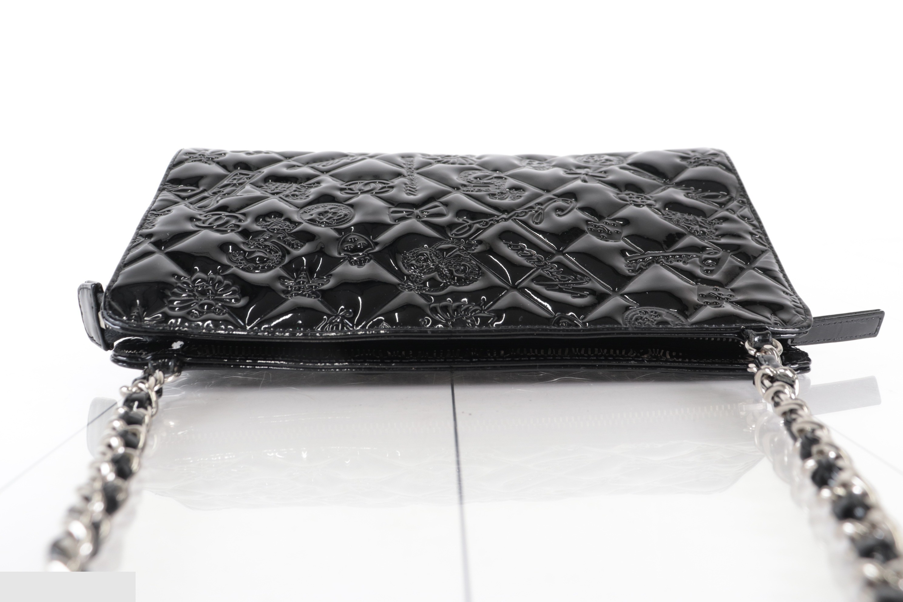 Icon Patent Chain Shoulder Bag, Silver Hardware, Series 11 — view 6