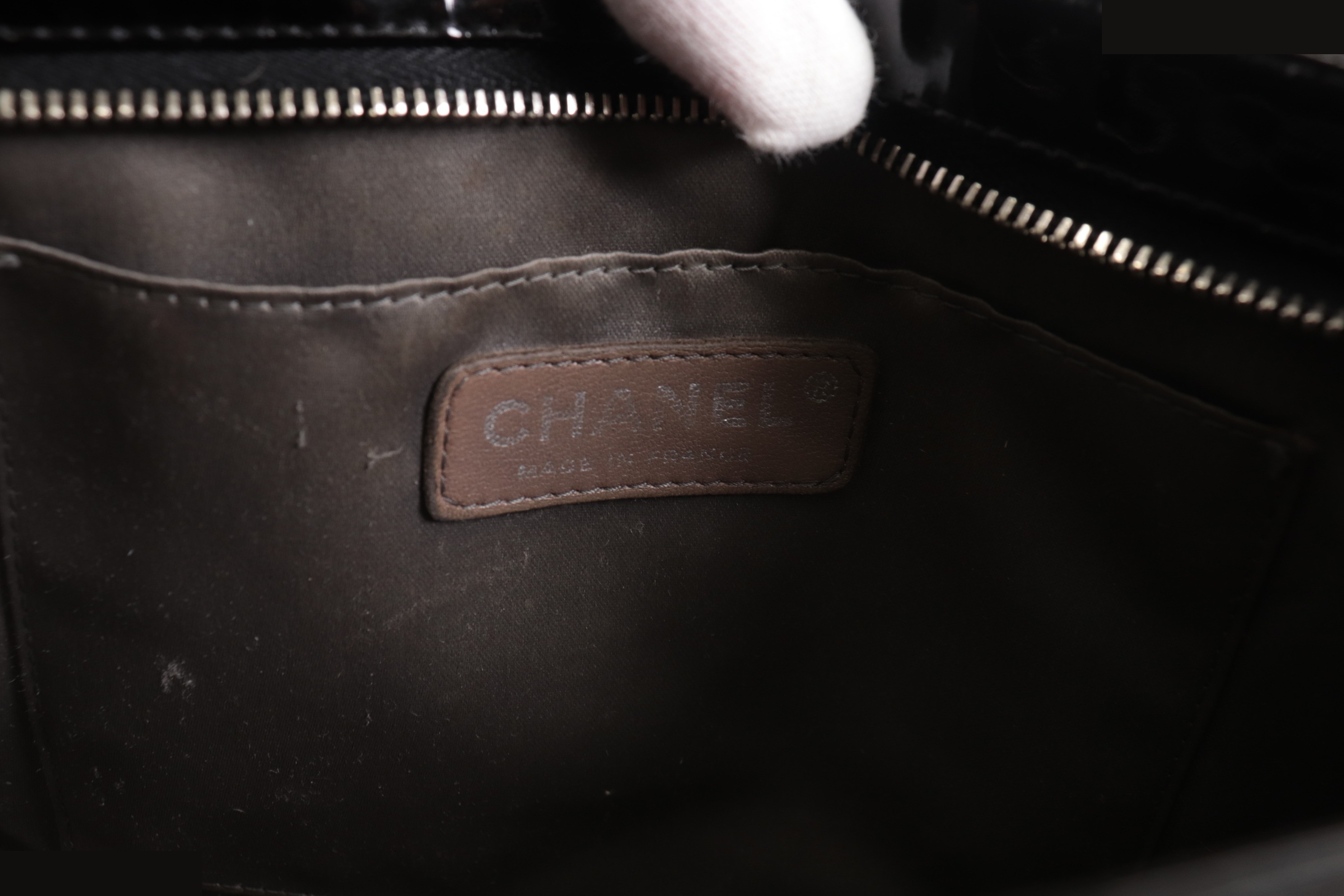 Icon Patent Chain Shoulder Bag, Silver Hardware, Series 11 — view 8