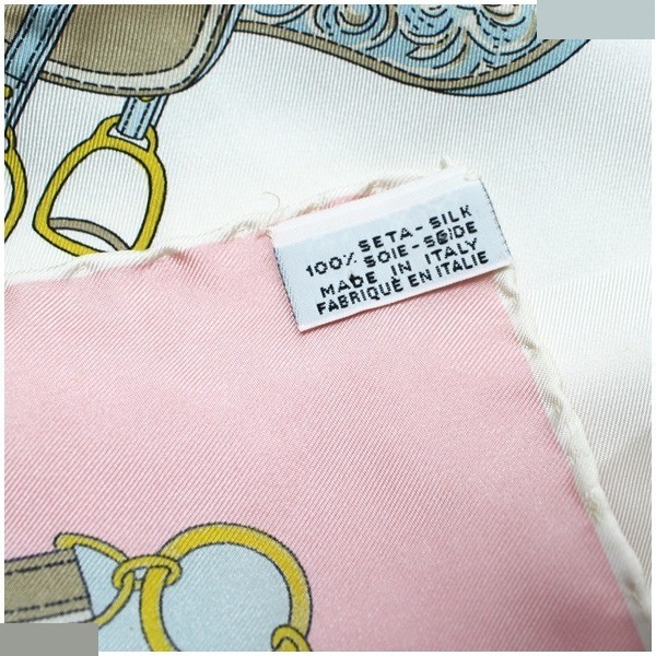 silk scarf with tag, pink. — view 5