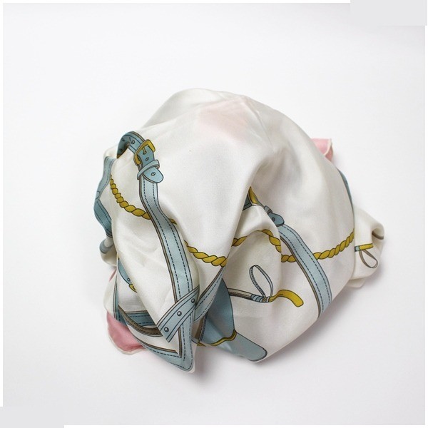 silk scarf with tag, pink. — view 6