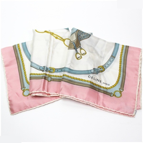 silk scarf with tag, pink. — view 7