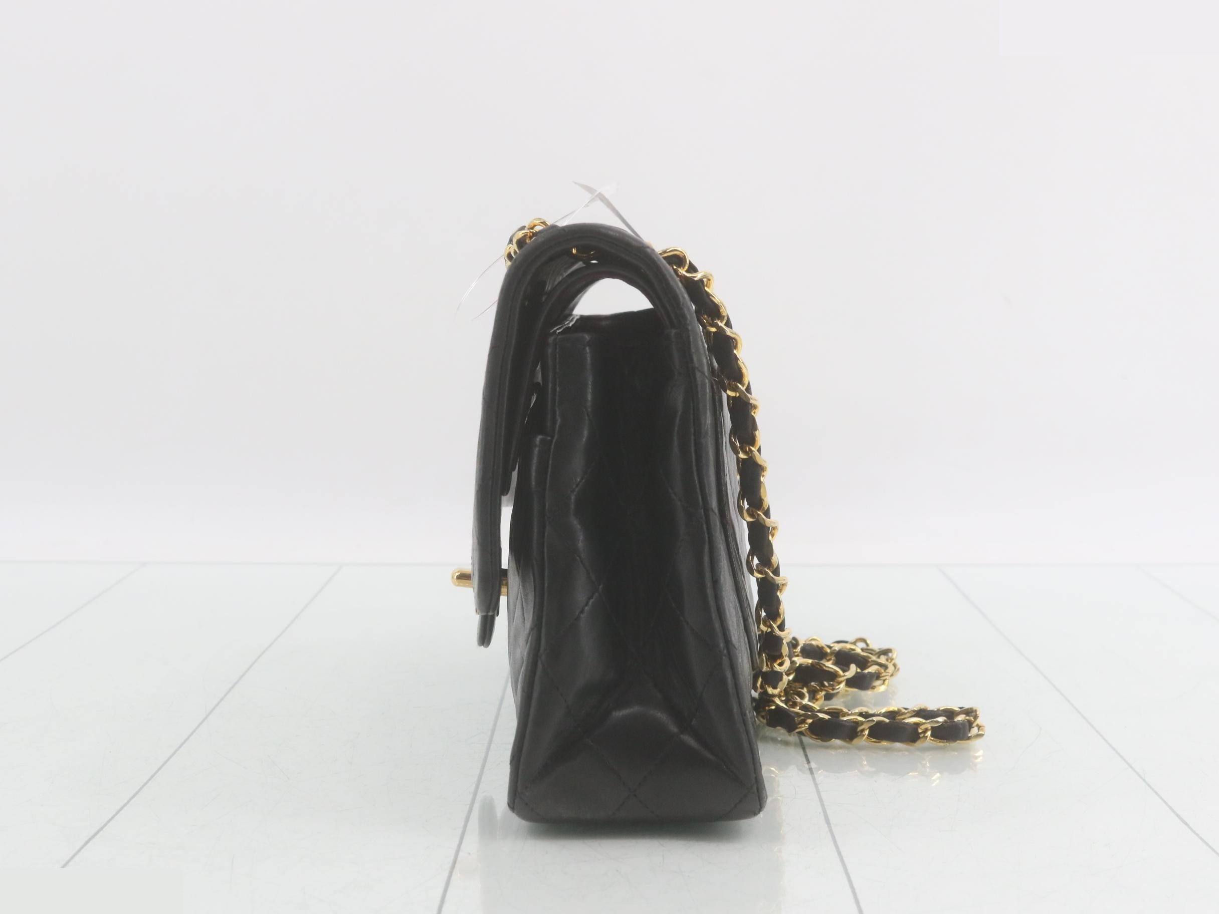 Double flap 25 lambskin chain shoulder bag with sticker card — view 3