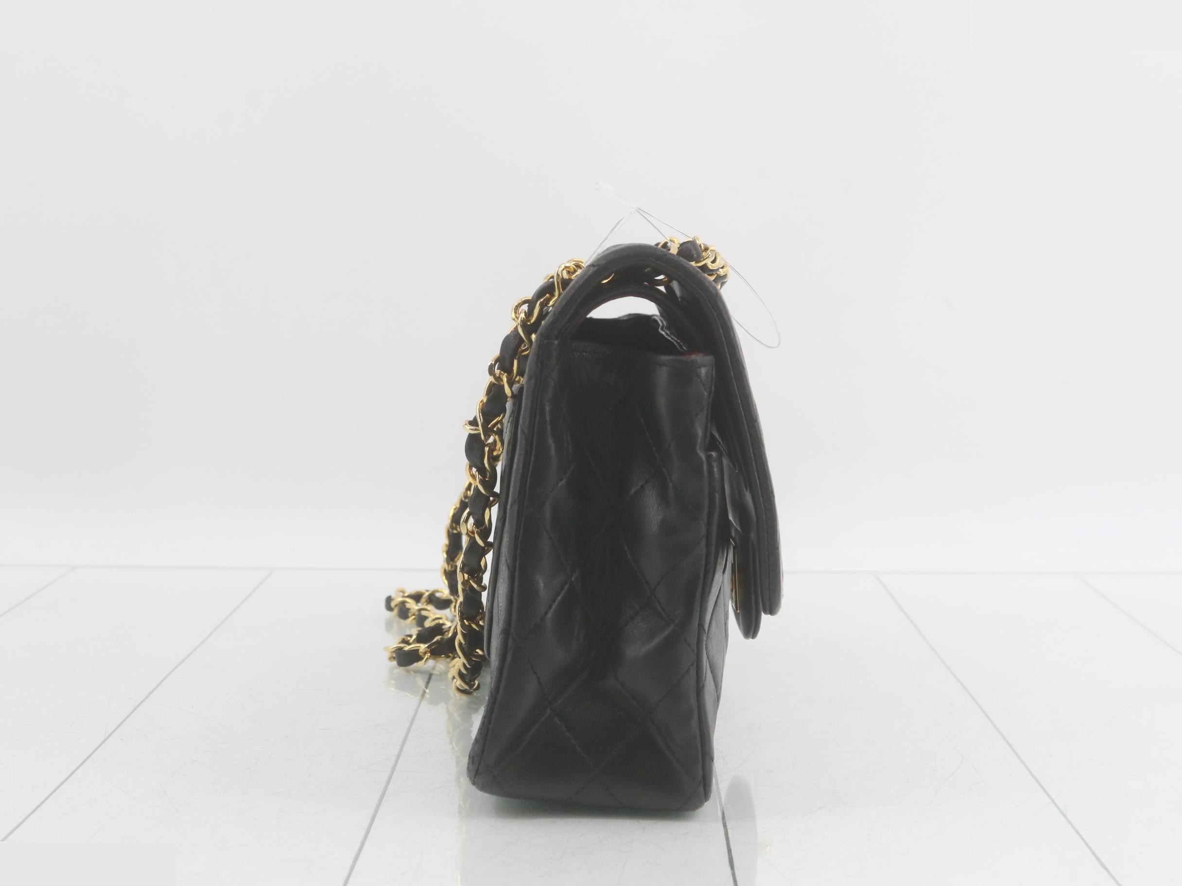 Double flap 25 lambskin chain shoulder bag with sticker card — view 4