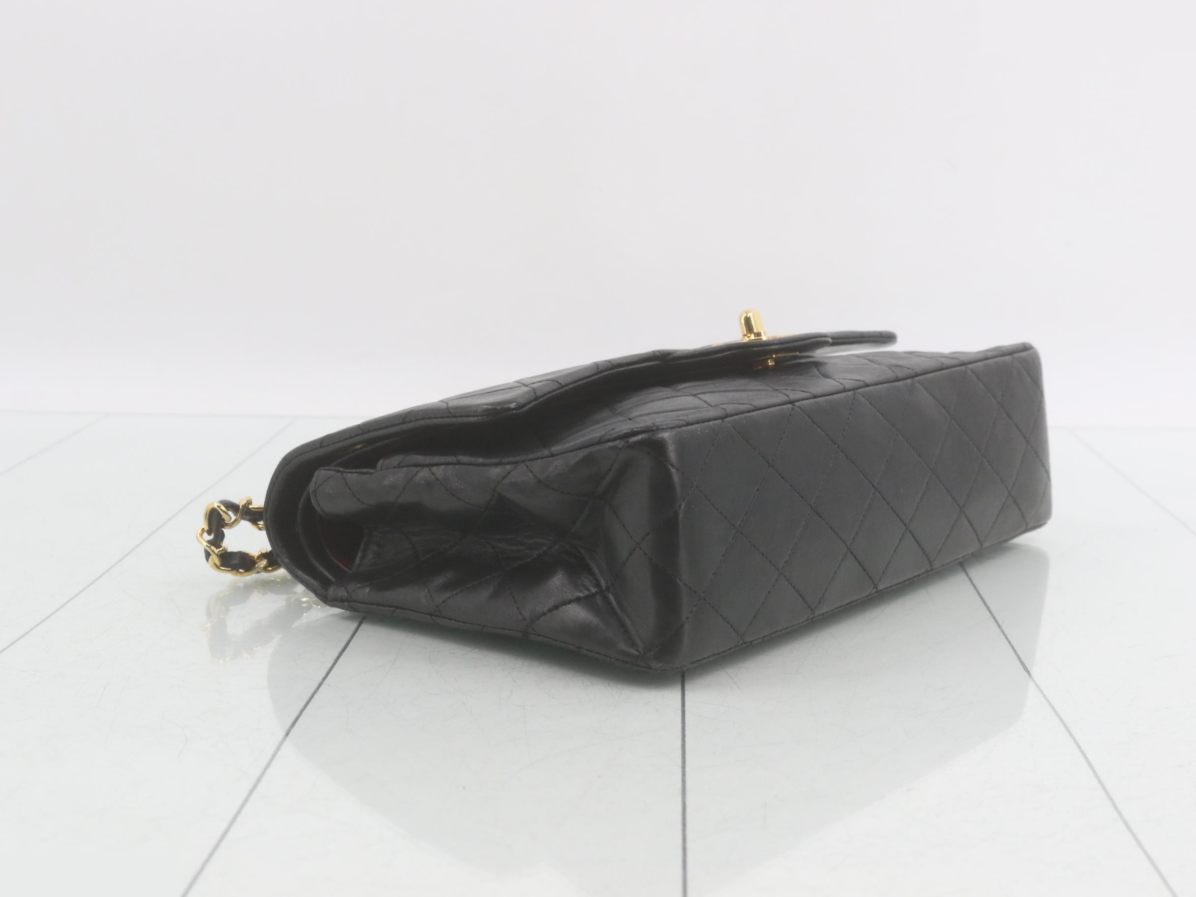 Double flap 25 lambskin chain shoulder bag with sticker card — view 5