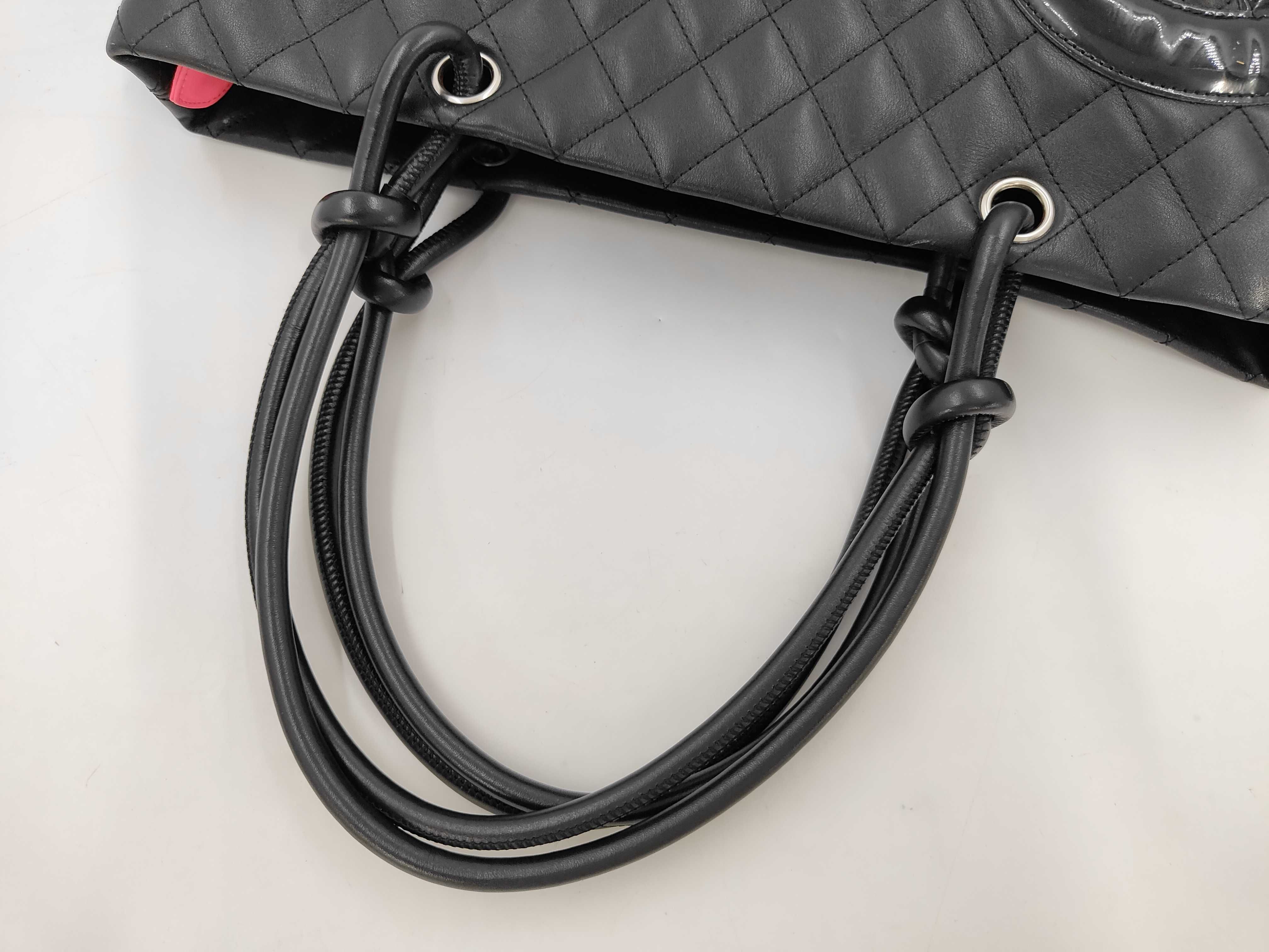 Cambon Line Large Tote Bag (Serial Number 10s) - Calfskin, Black, Silver Tote Bag — view 5
